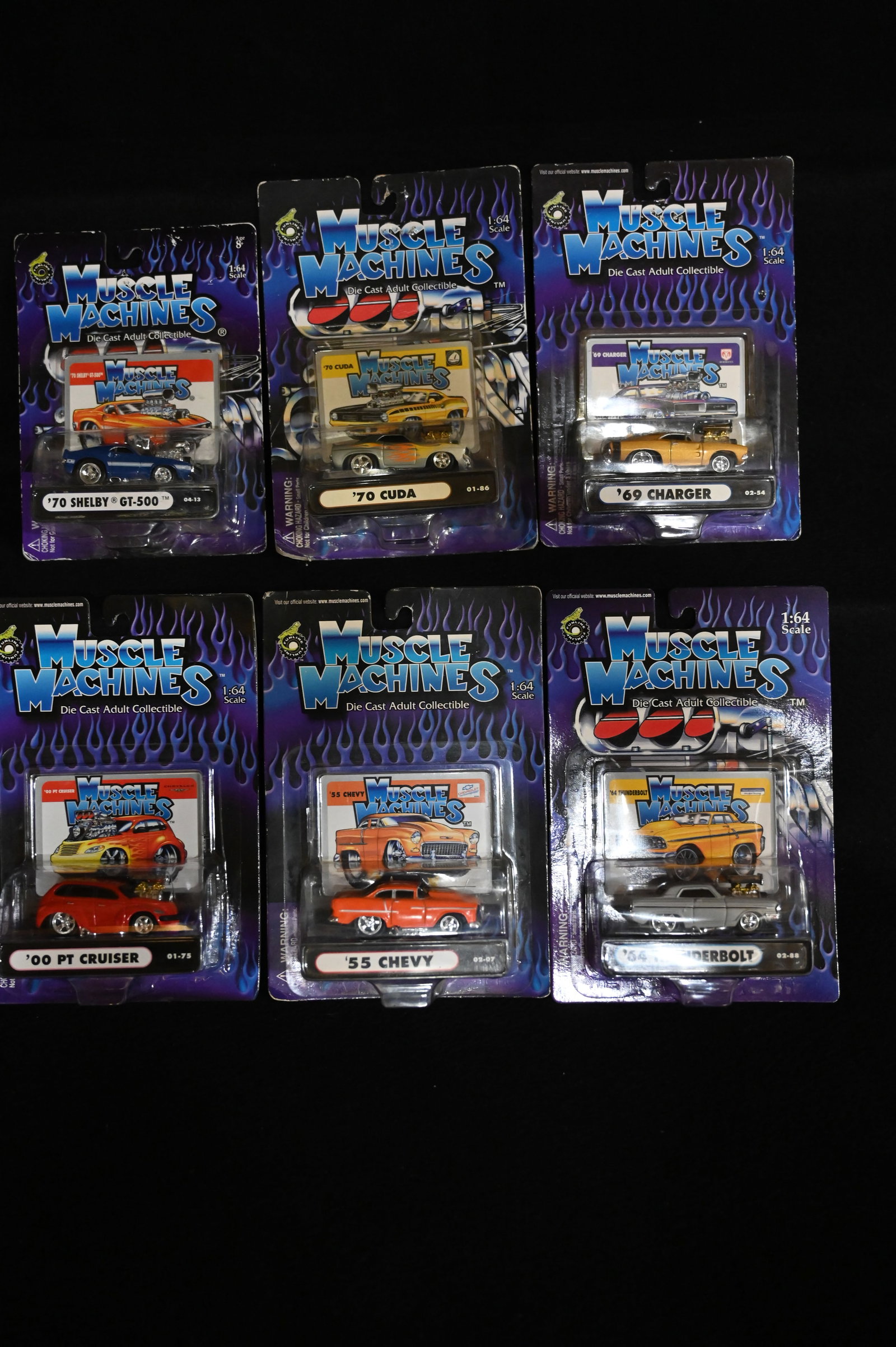 6 Muscle Machines 2000-2002 Die Cast Cars In the original packaging.: 6 Muscle Machines 2000-2002 Die Cast Cars In the original packaging.
