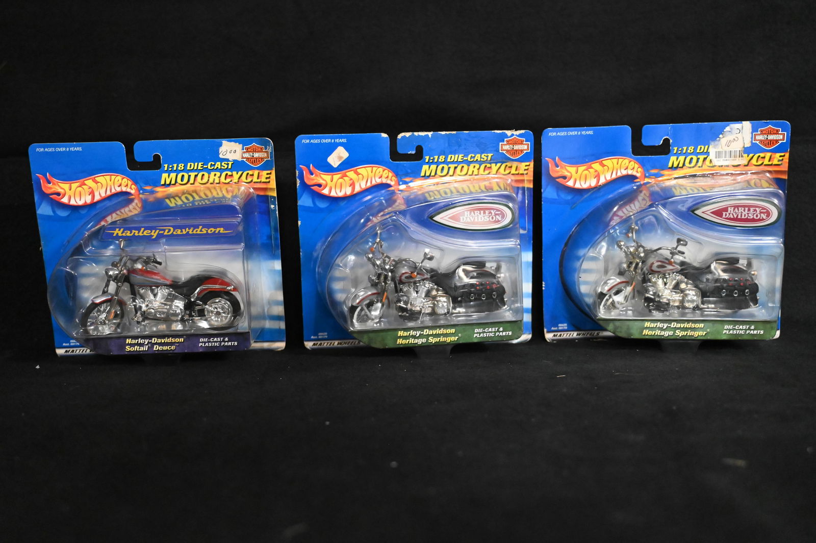 3 Hot Wheels 2000 Harley Davidson Die Cast Motorcycles: 3 Hot Wheels 2000 Harley Davidson Die Cast Motorcycles