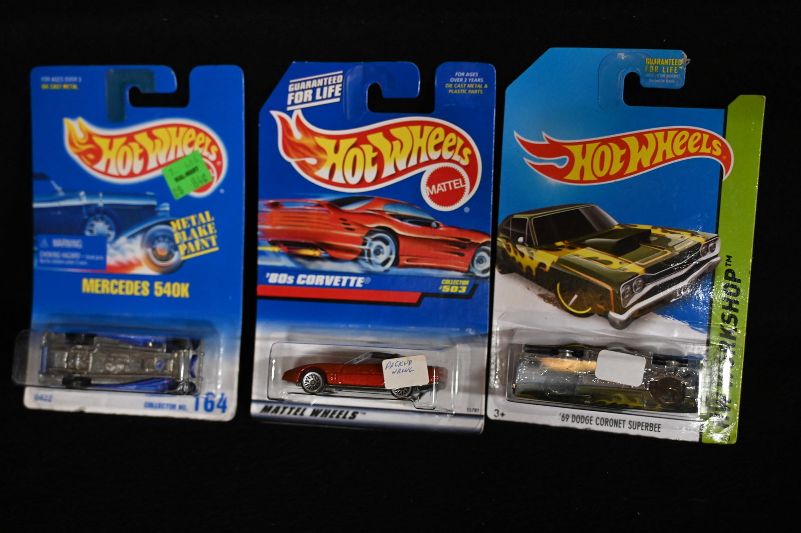 3 Hot Wheels Error Cars 1991-201: 3 Hot Wheels Error Cars 1991-201