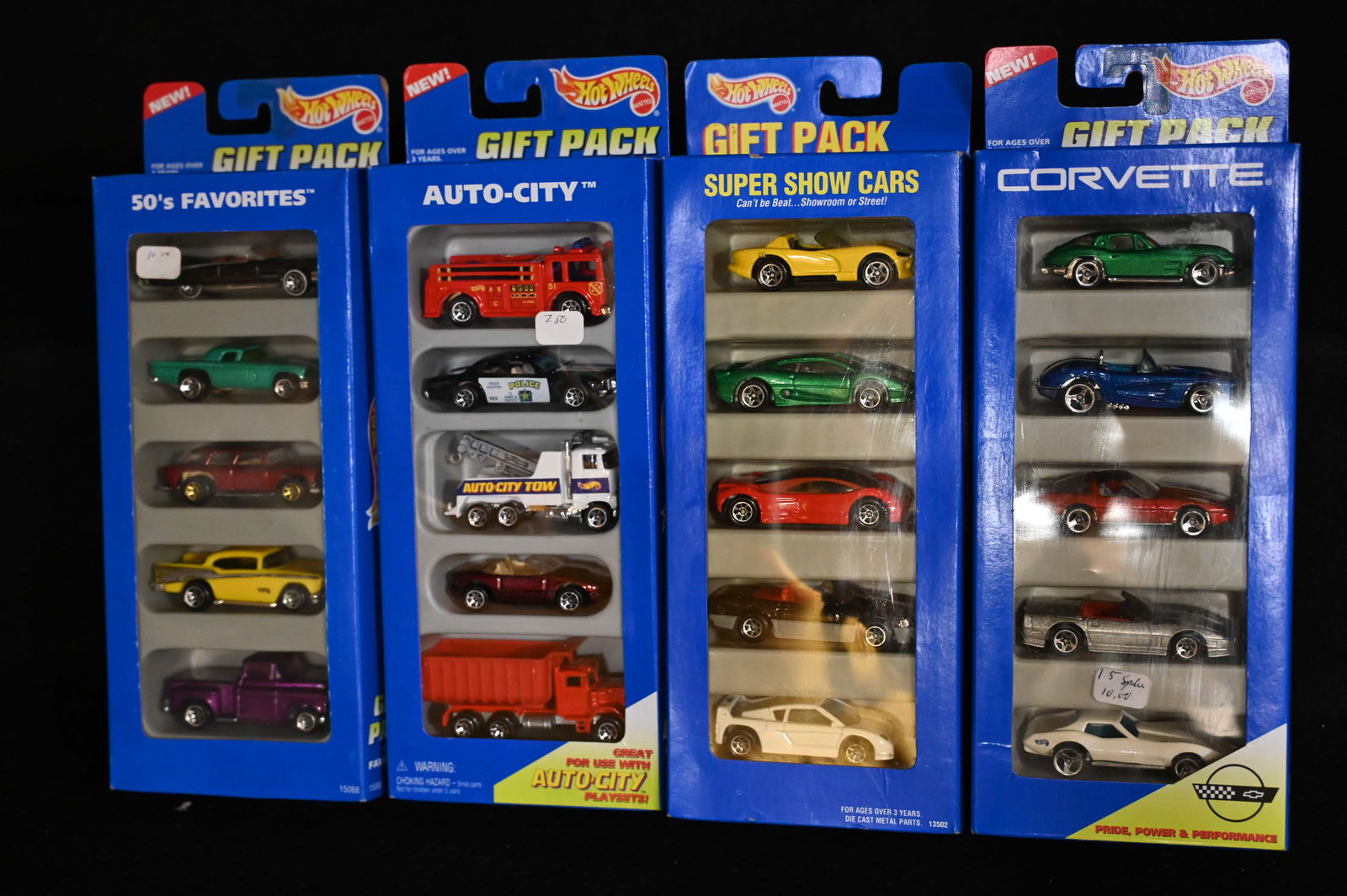 4 Mattel Hot Wheels 5 Car Gift Packs 1995 Brand New in the original packaging.: 4 Mattel Hot Wheels 5 Car Gift Packs 1995 Brand New in the original packaging.