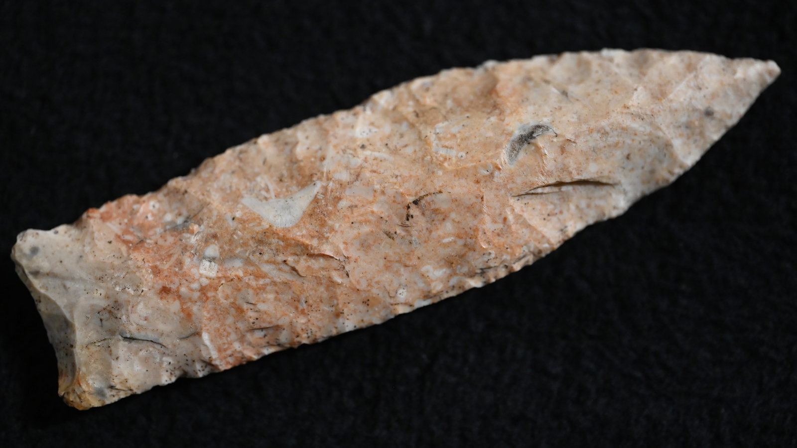4 1/4" Sedalia Found in Lafayette Co. Missouri by Ron Dankenbring.: 4 1/4" Sedalia Found in Lafayette Co. Missouri by Ron Dankenbring. Key words: Ancient, Prehistoric Native American Indian Artifacts, Arrowheads, Stone Tools