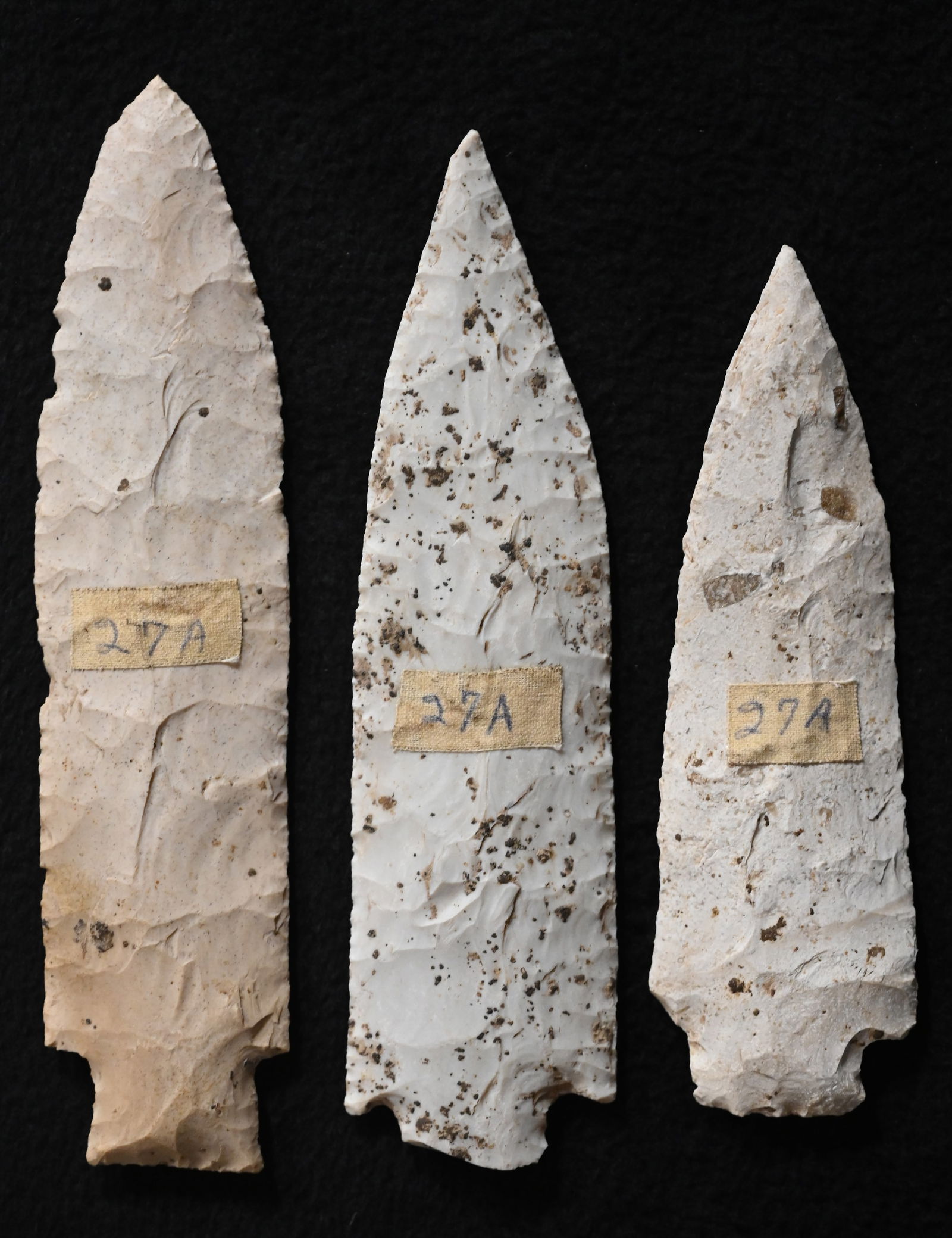 Cache of 3 Etleys Largest is 6 3/8" Found in Audrain  Co. Missouri by Kenny Young.  The largest (1 of 9)