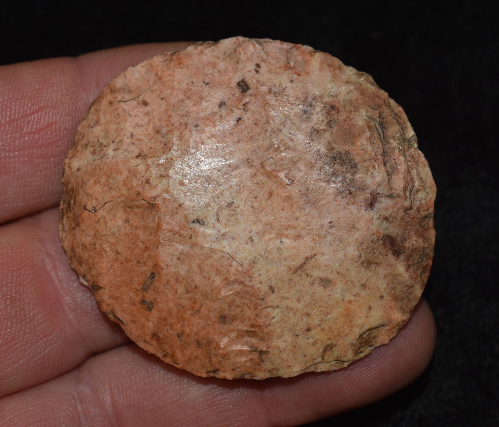 2 1/8" Nicely Made Colorful Scraper or Sun Disc found in Lafeyette County, Missouri (1 of 5)