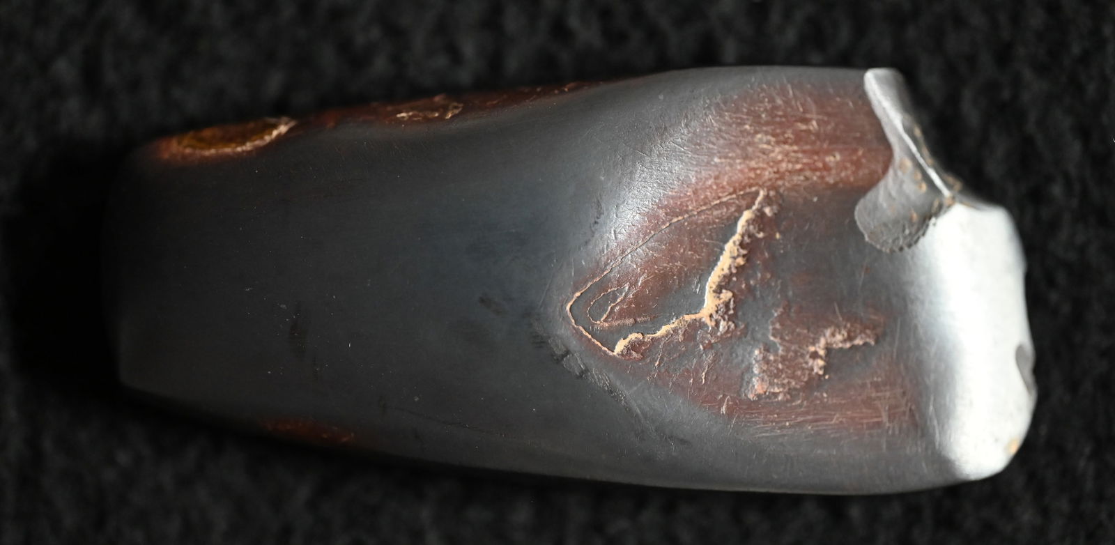 3" Hematite Celt great use polish Found in Clark Co. Missouri Ex: James Vroom Collection. (1 of 5)