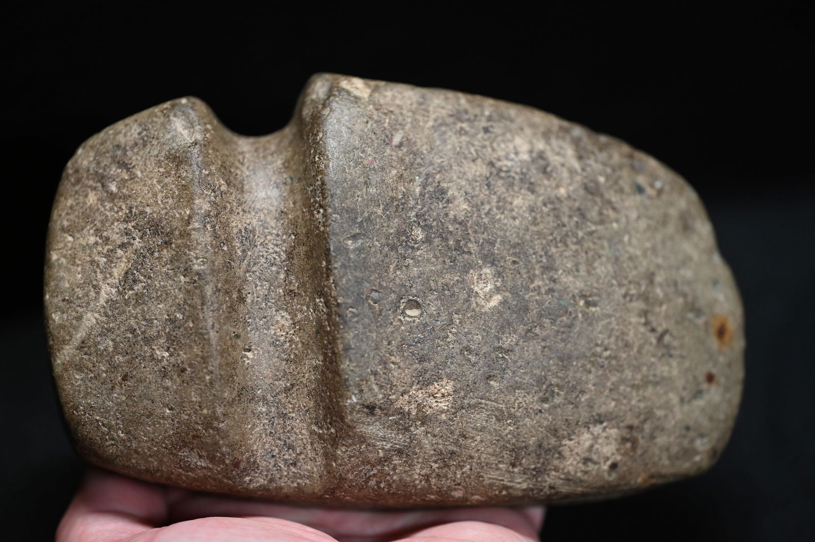 6 3/4" Granite/Porphyry 3/4 Groove Axe Found in Jersey Co. Illinois Ex: Steve Manos, John Bender, (1 of 9)