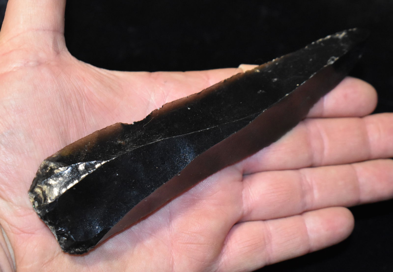 LARGE 6 1/2" Pre-Columbian Obsidian Cache Blade - circa 2-3k yrs old (1 of 7)