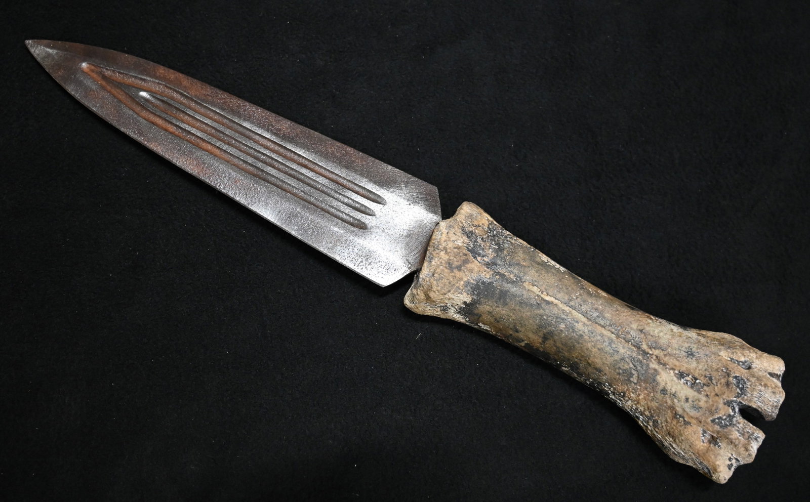 17 3/4" Bone Handled "Massive" Western Bowie.: 17 3/4" Bone Handled "Massive" Western Bowie.