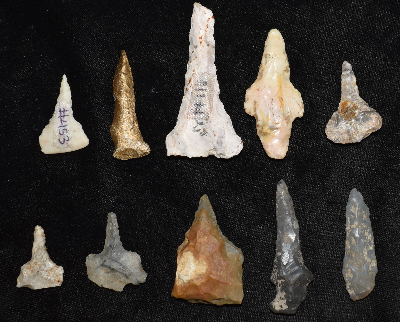 Collection of 10 Chert Drills found in the Midwest (1 of 3)