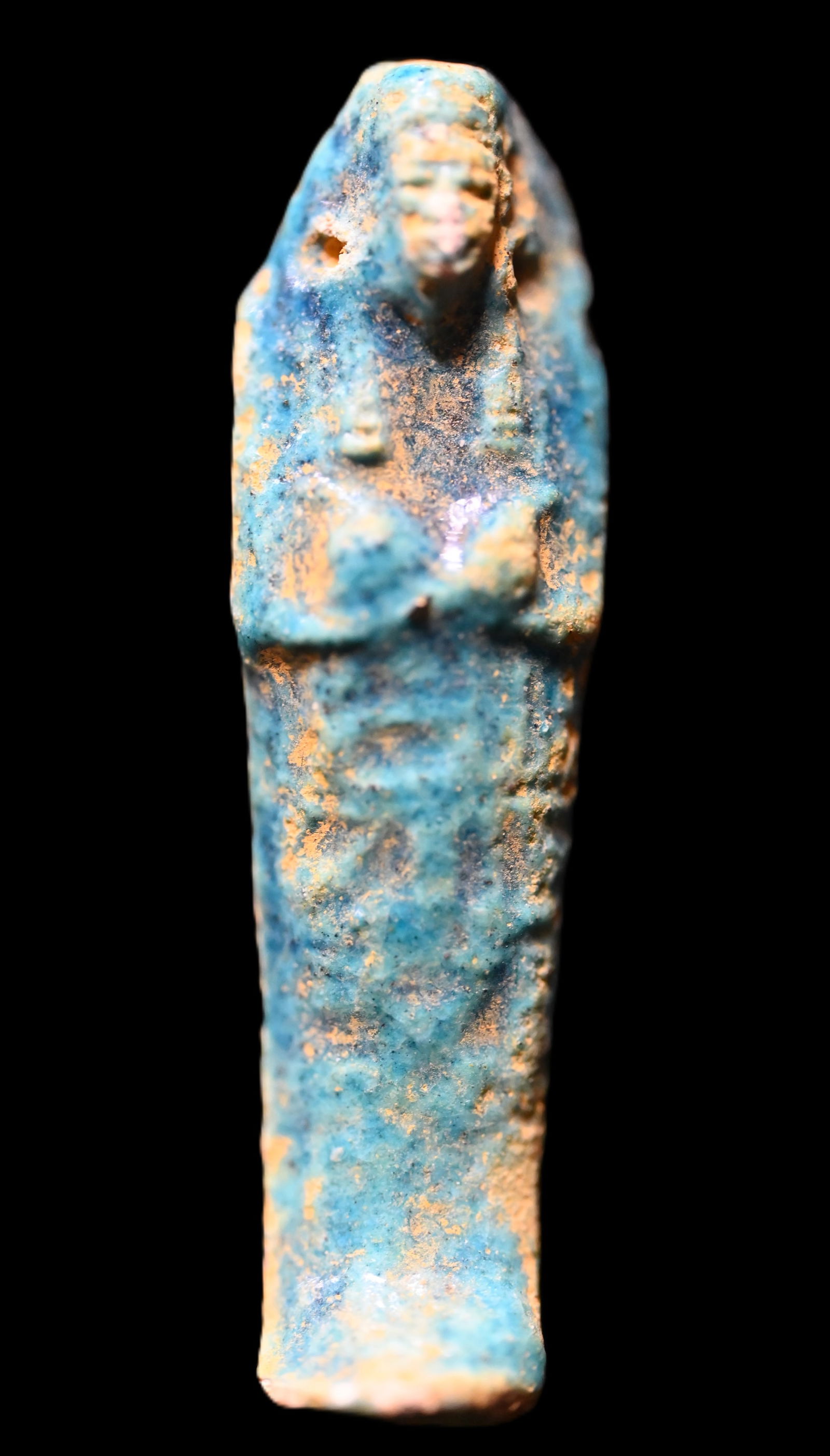 Ancient Egyptian Faience Ushabti Pendant Late Period c.600 BC. Size 1 7/8". White Faience mummy (1 of 6)