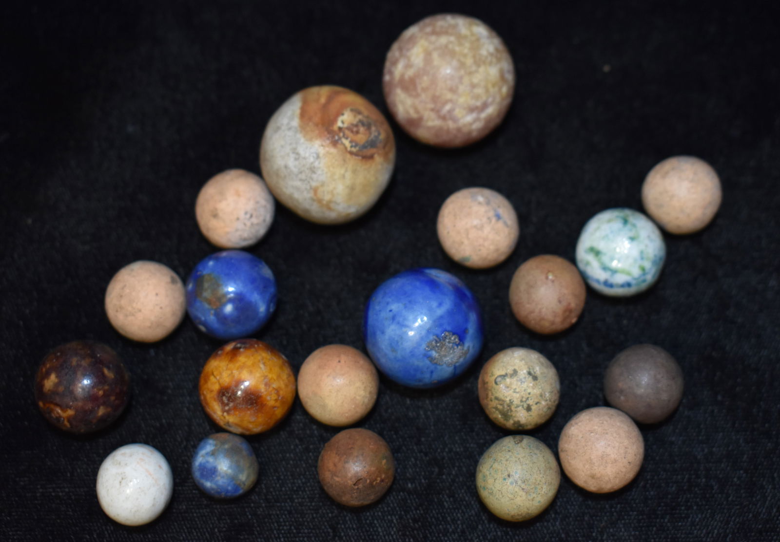 20 + Civil War Era Bennington Clay and Earthenware Marbles (1 of 4)