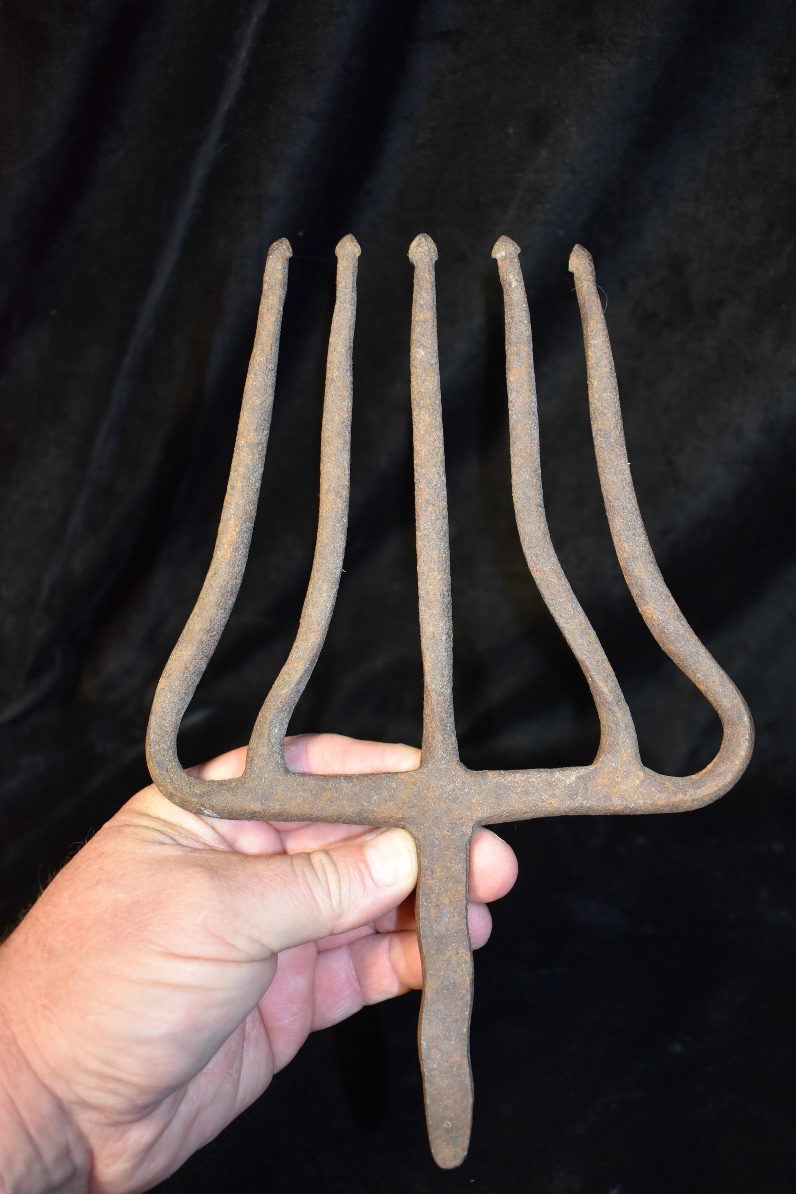 Hand Forged 19th to Early 20th Century Trident - Ozarks Fish Gig: Hand Forged 19th Century Trident - Ozarks Fish Gig. Fish gigging is a tradition in Missouri, especially in the Ozark region. An antique fish gig from Missouri would typically be a three or four prong 