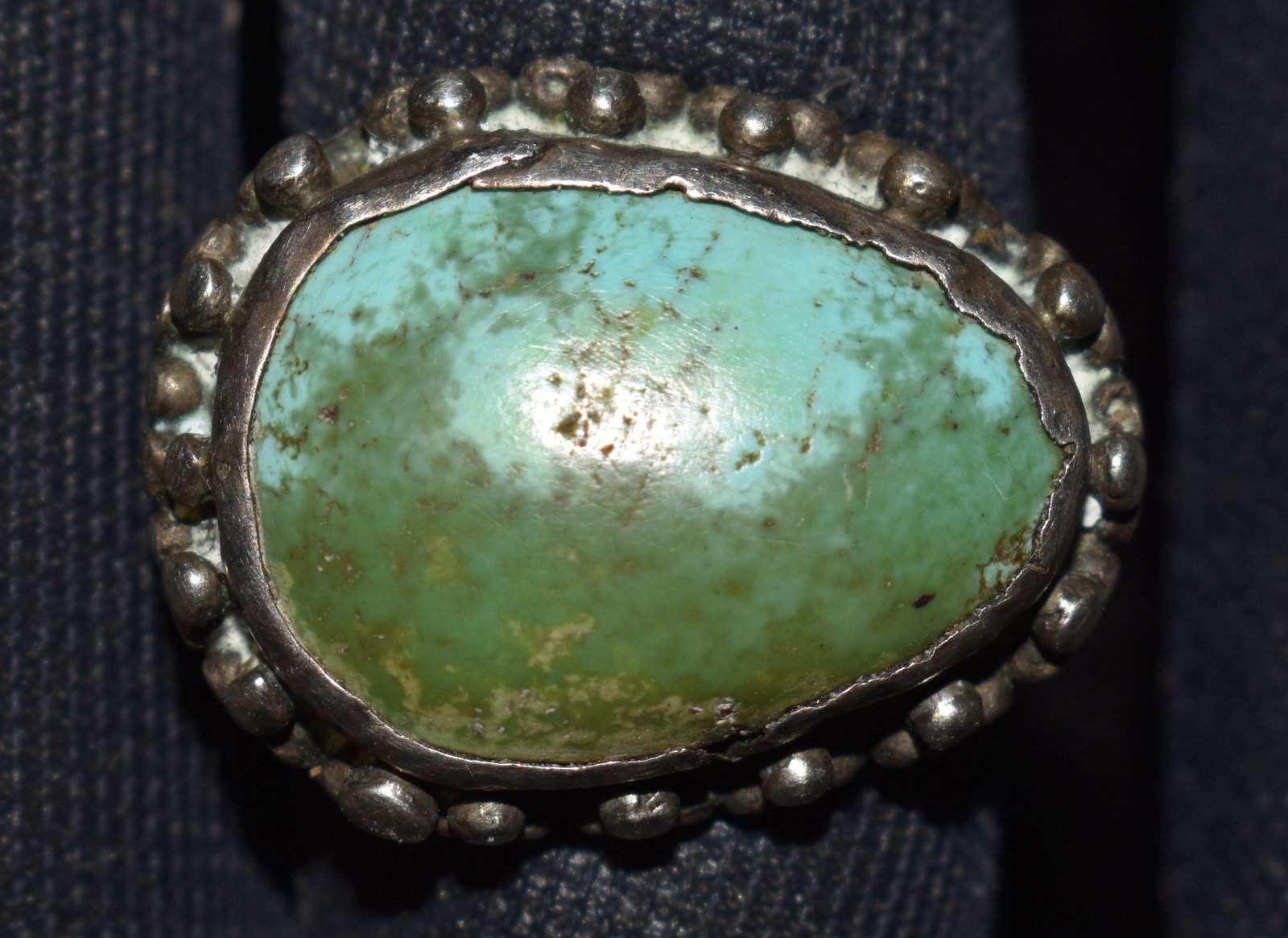 Old Saudi Bedouin Turqouis & Silver TOE Ring from Damam Saudi Arabia - 1950's or Older (1 of 11)