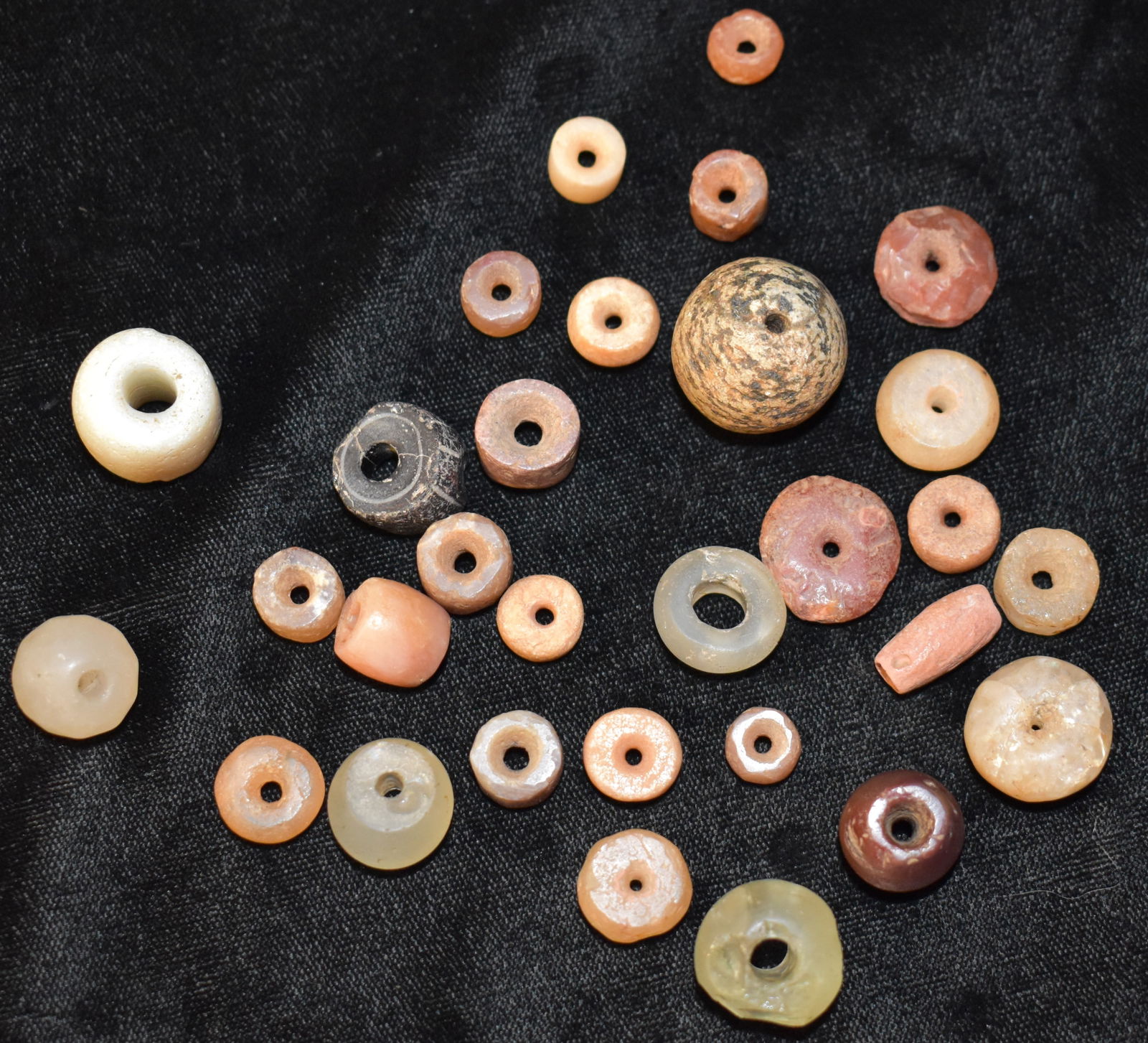 Group of 30 Neolithic Quartz and Other Stone Beads found in North Africa (1 of 5)