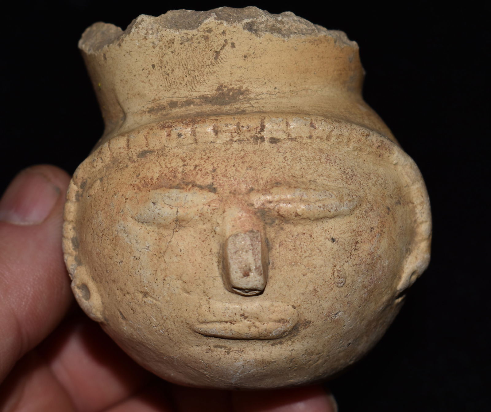 Pre-Columbian Mayan Pottery Head Pot 300 BC Positive Oxygen Plumbate (1 of 7)