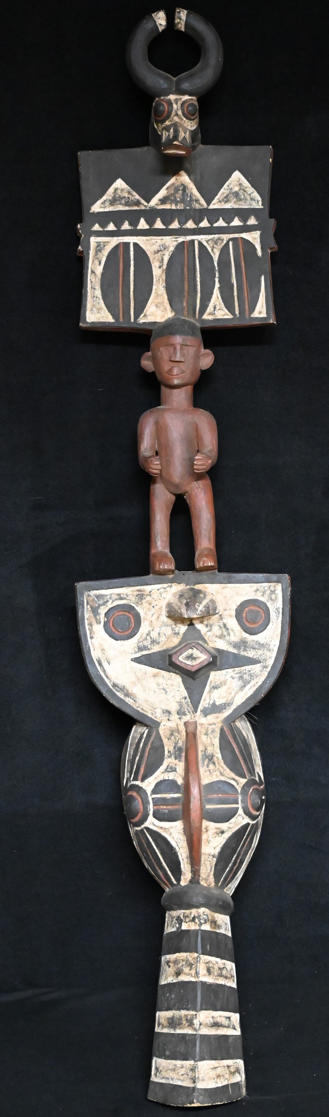 Burkina Faso Tribal Dance Plank Mask From Africa. 44 inches Long. Mid-Century or Older. Hand: Burkina Faso Tribal Dance Plank Mask From Africa. 44 inches Long. Mid-Century or Older. Hand Carved from one large piece of wood and hand painted. Despite Muslim and Christian influence over the last 