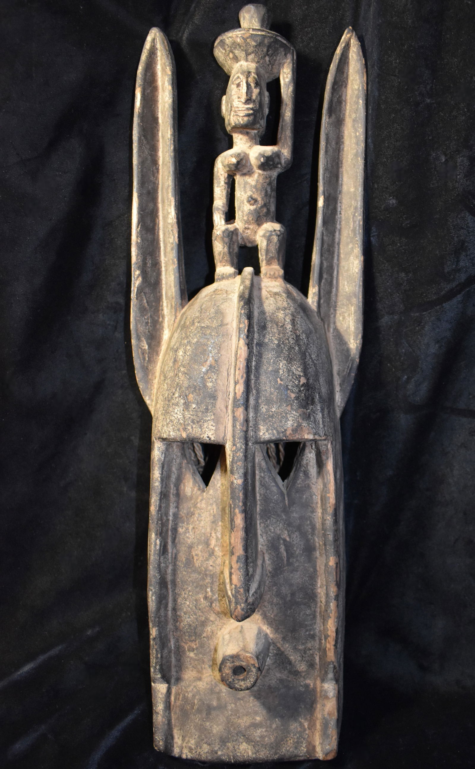 Outstanding Dogon Helmet Mask w/ Female Figure - Mali, West Africa (1 of 10)