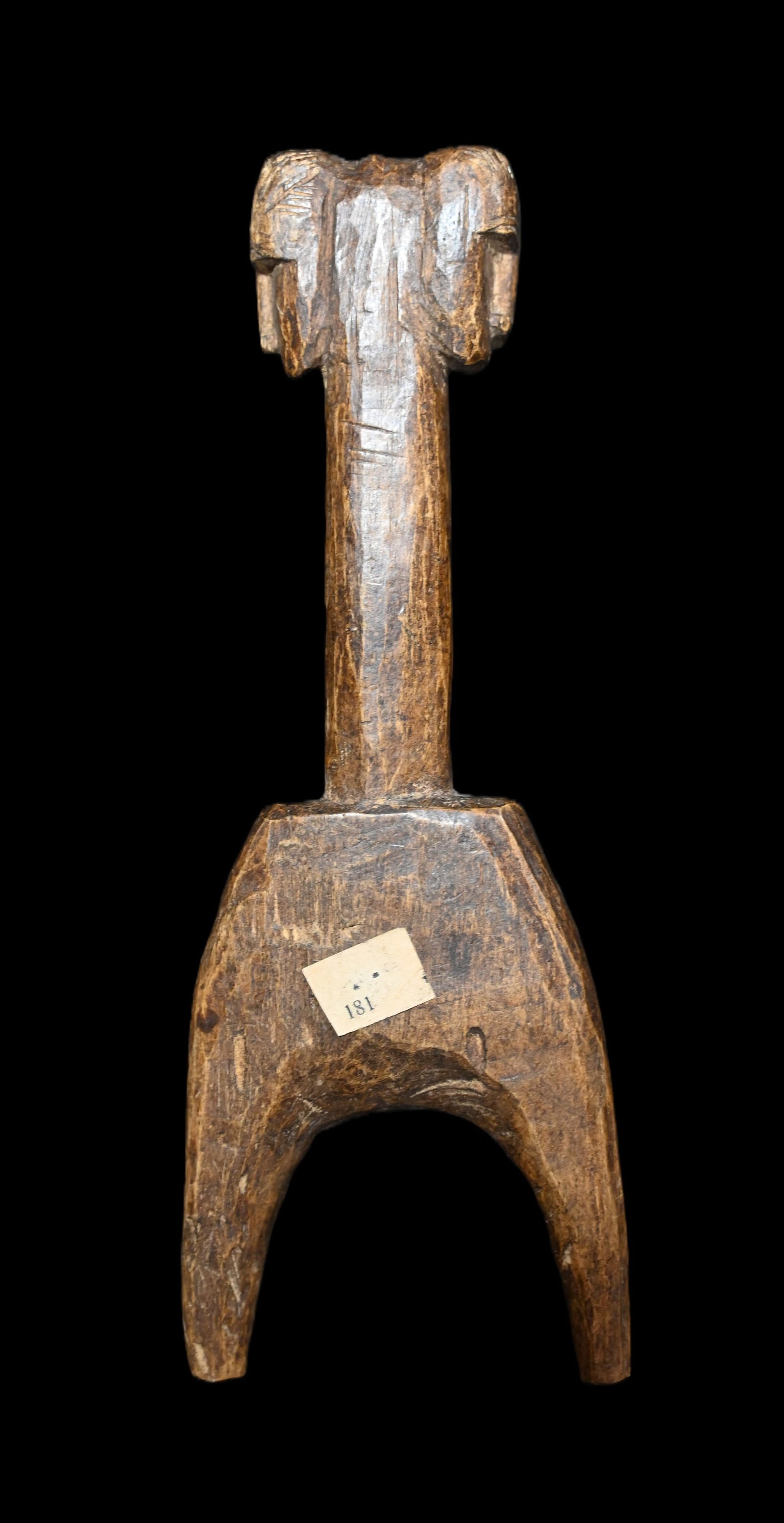 African 8" Hand Carved Wood Slingshot Burkina Faso.  Some examples reference these as hand pulleys (1 of 5)