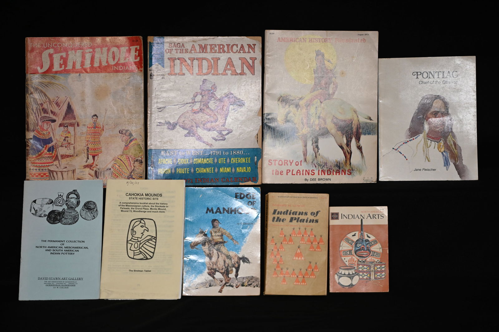 9 North American Indian Books and Pamphlets Mid 1900's.  North American Indian Arts, Indians of The (1 of 5)