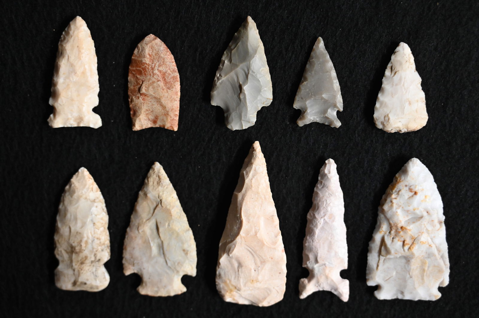 10 Arrowheads Modern or Re-Chipped longest is 3 inches. (1 of 4)