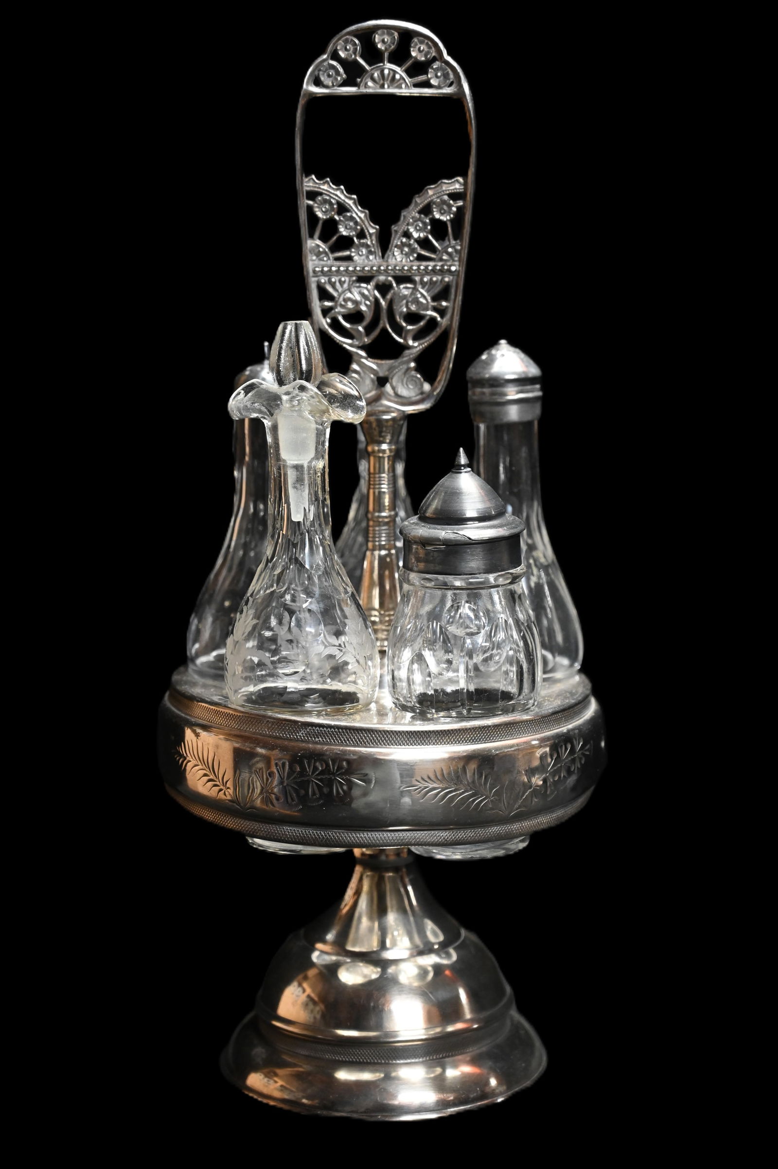 Victorian Era Silverplate Cruet Set (1 of 7)