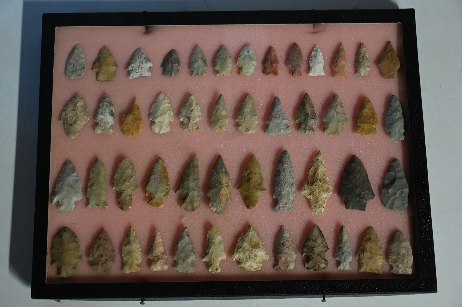 Frame of 48 Arrowheads Found in The Midwest (1 of 6)
