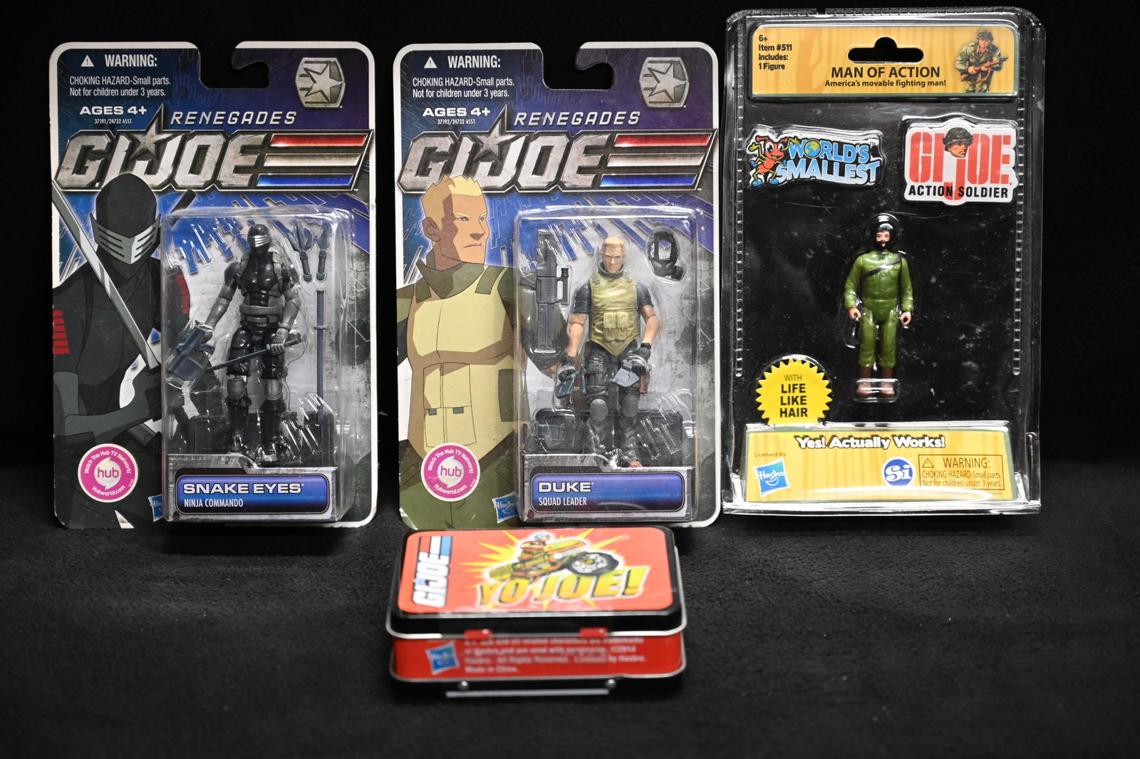 4 G.I. Joe Merchandise in the original packaging. Includes Duke and Snake Eyes.: 4 G.I. Joe Merchandise in the original packaging. Includes Duke and Snake Eyes.