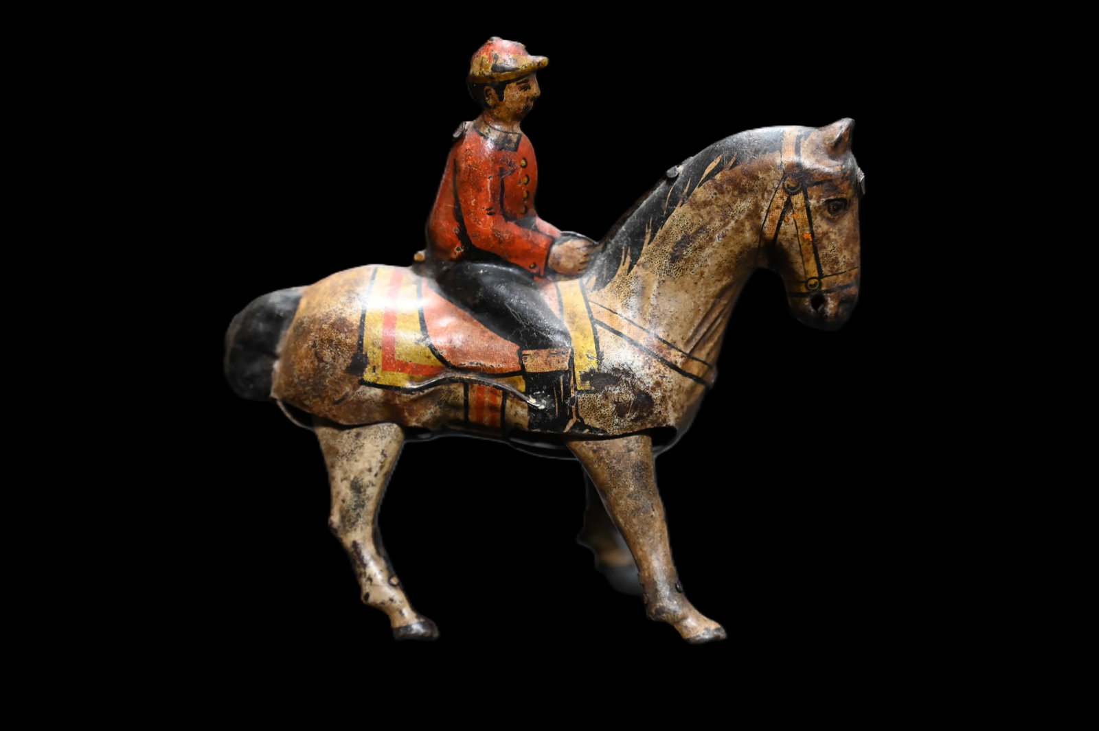 Antique German Wind Up Horse and Jockey D.R.P.a and D.R.G.M. on the bottom.: Antique German Wind Up Horse and Jockey D.R.P.a and D.R.G.M. on the bottom.