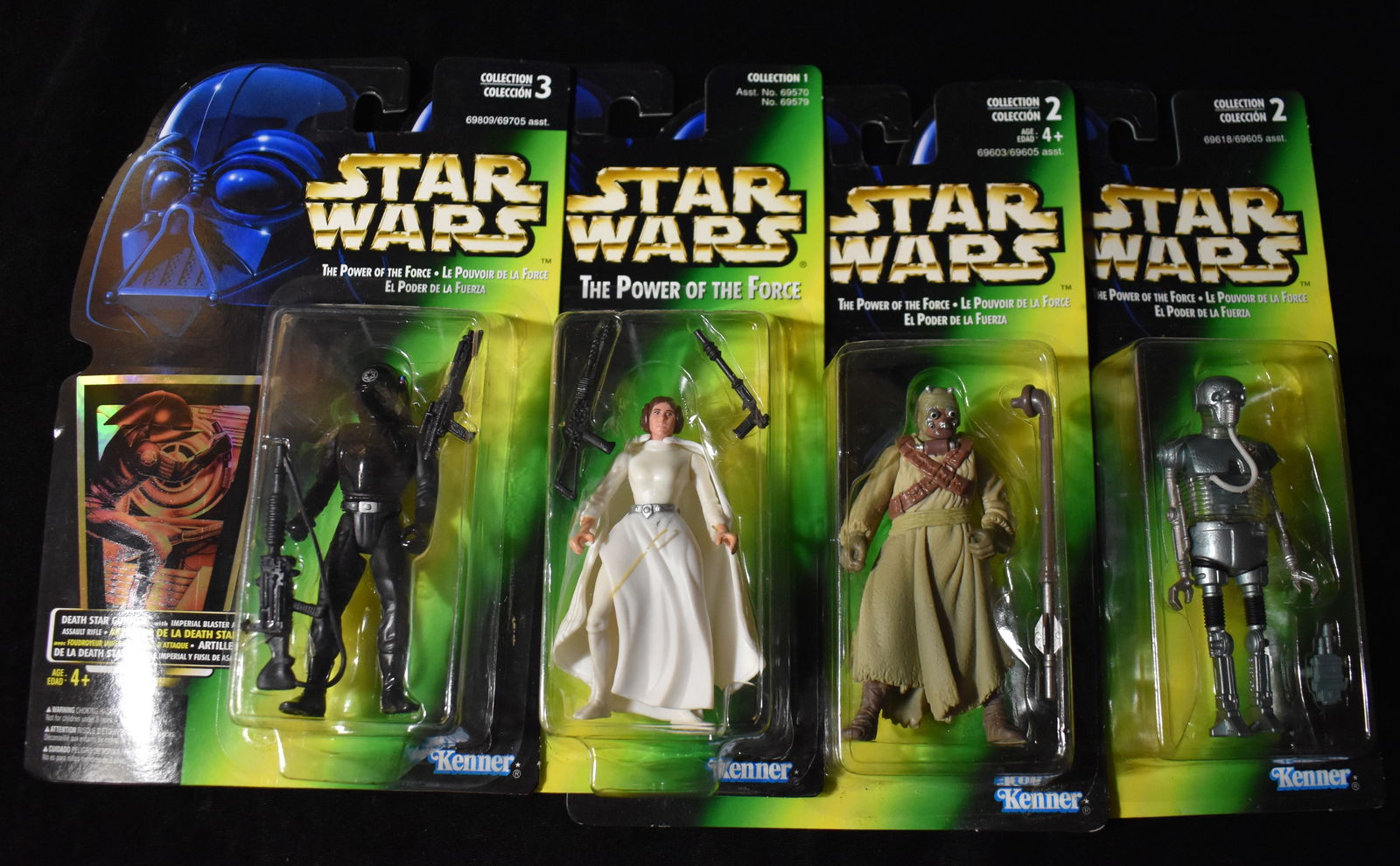 1990's Star Wars The Power Of The Force - Princess Leia Organa, 2-1B Medic Droid, Tuskan Raider & (1 of 4)