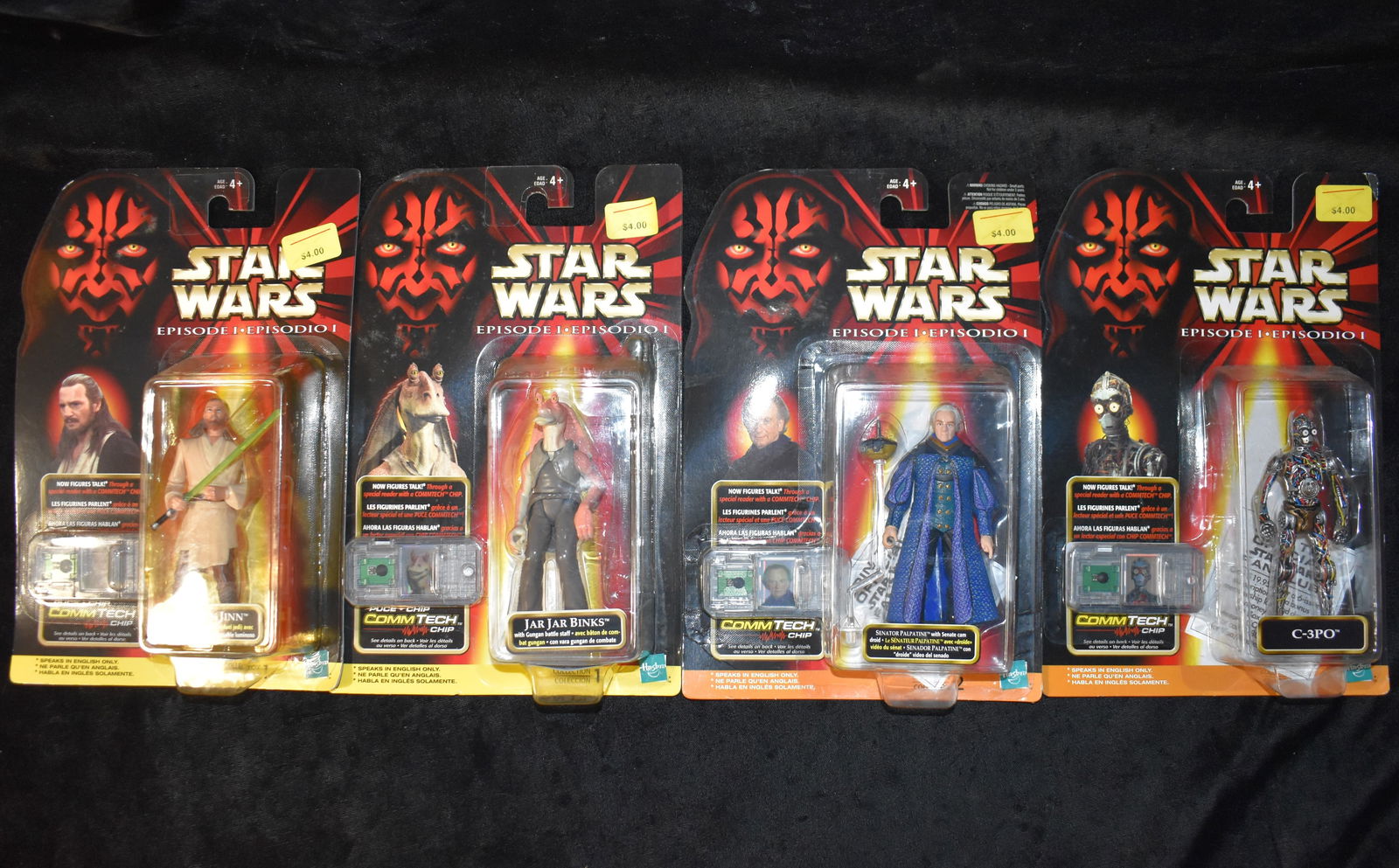 1990's Star Wars Episode I - C-3PO, Jar Jar Binks, Qui-Gon Jinn & Senator Palpatine (1 of 5)