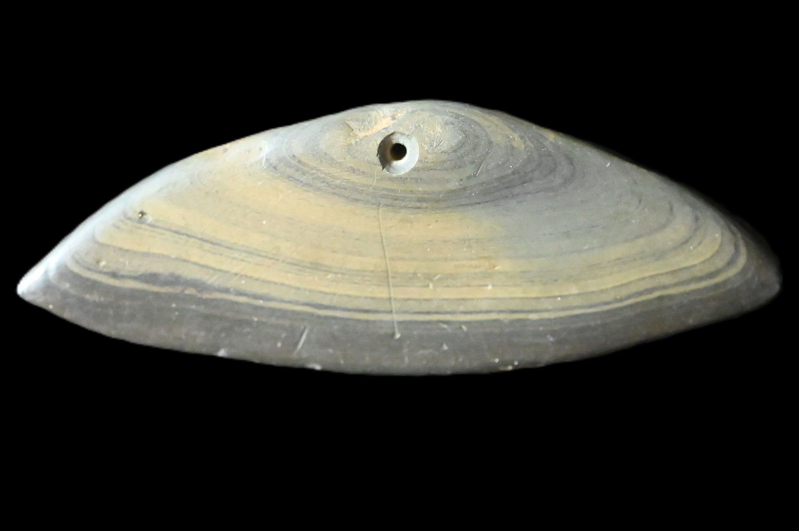 3 15/16" Banded Slate Ulu Pendant Found in Boone Co. Indiana. (1 of 10)