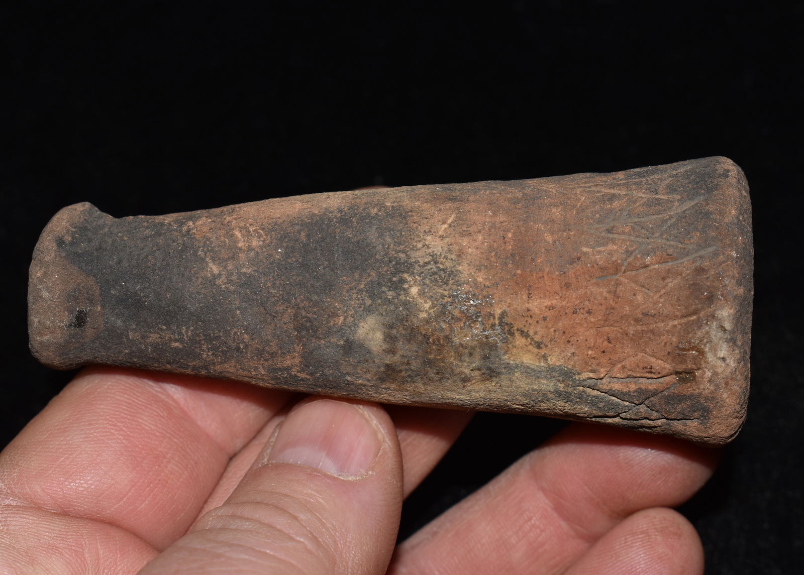 3 3/4" Mississippian Sandstone Tube Pipe found in Pike County, Illinois (1 of 6)