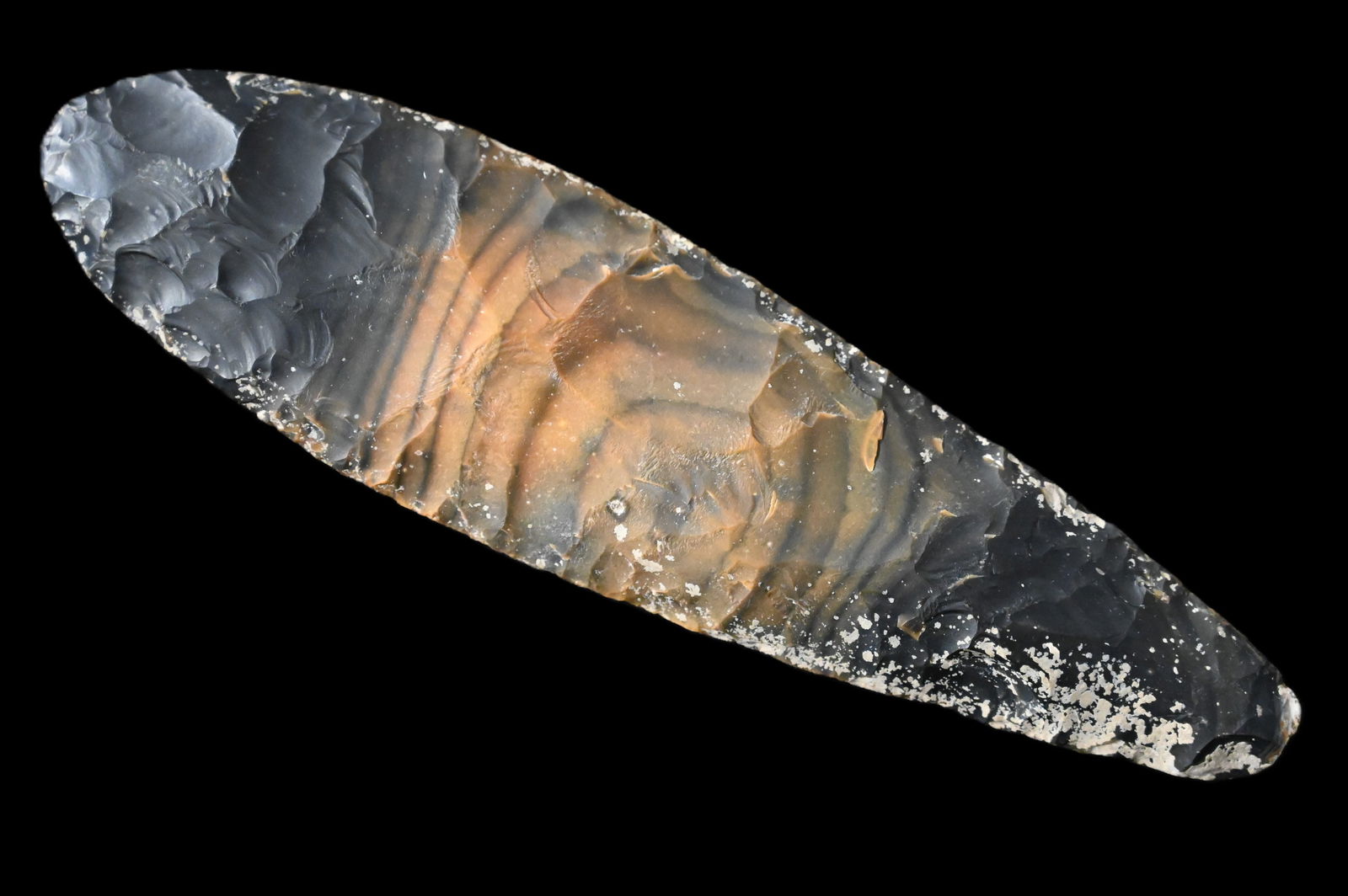 8 1/2" Mayan Bulls Eye Black Chert Blade Found in South America. (1 of 10)