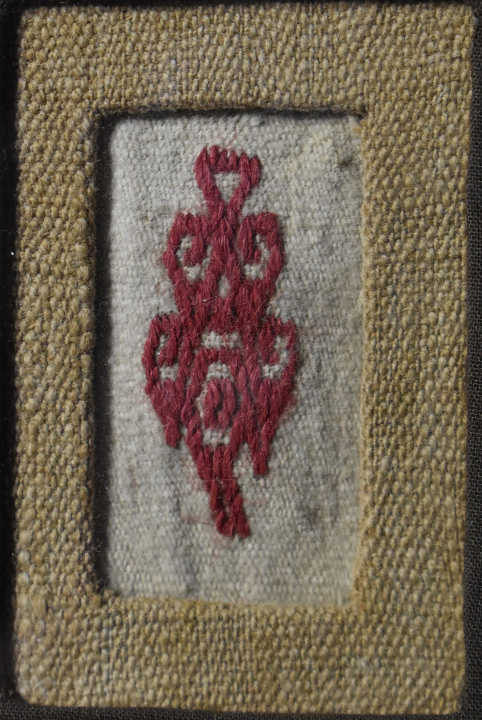 Nasca Ornithomorphic Owl Embroidery Made by the Nasca 200 BCE to 600 CE: Nasca Ornithomorphic Owl Embroidery Made by the Nasca 200 BCE to 600 CE. Made of camelid fibre and cotton. Nicely framed long ago. The Nazca people, who lived on the southern coast of present-day Peru