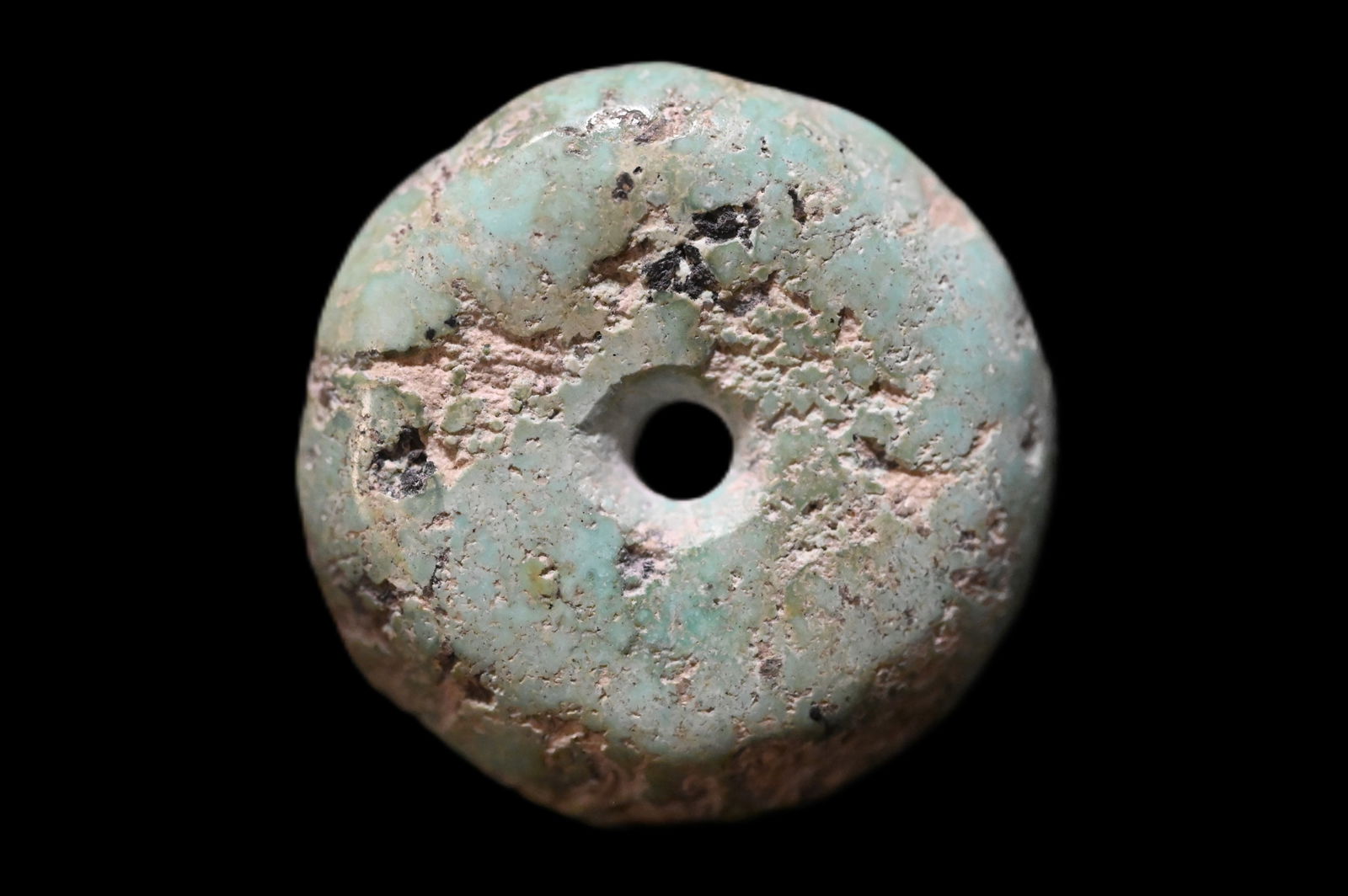 1 7/16" Pre-Columbian Jade Bead Found in South America 3/8" Thick. (1 of 6)