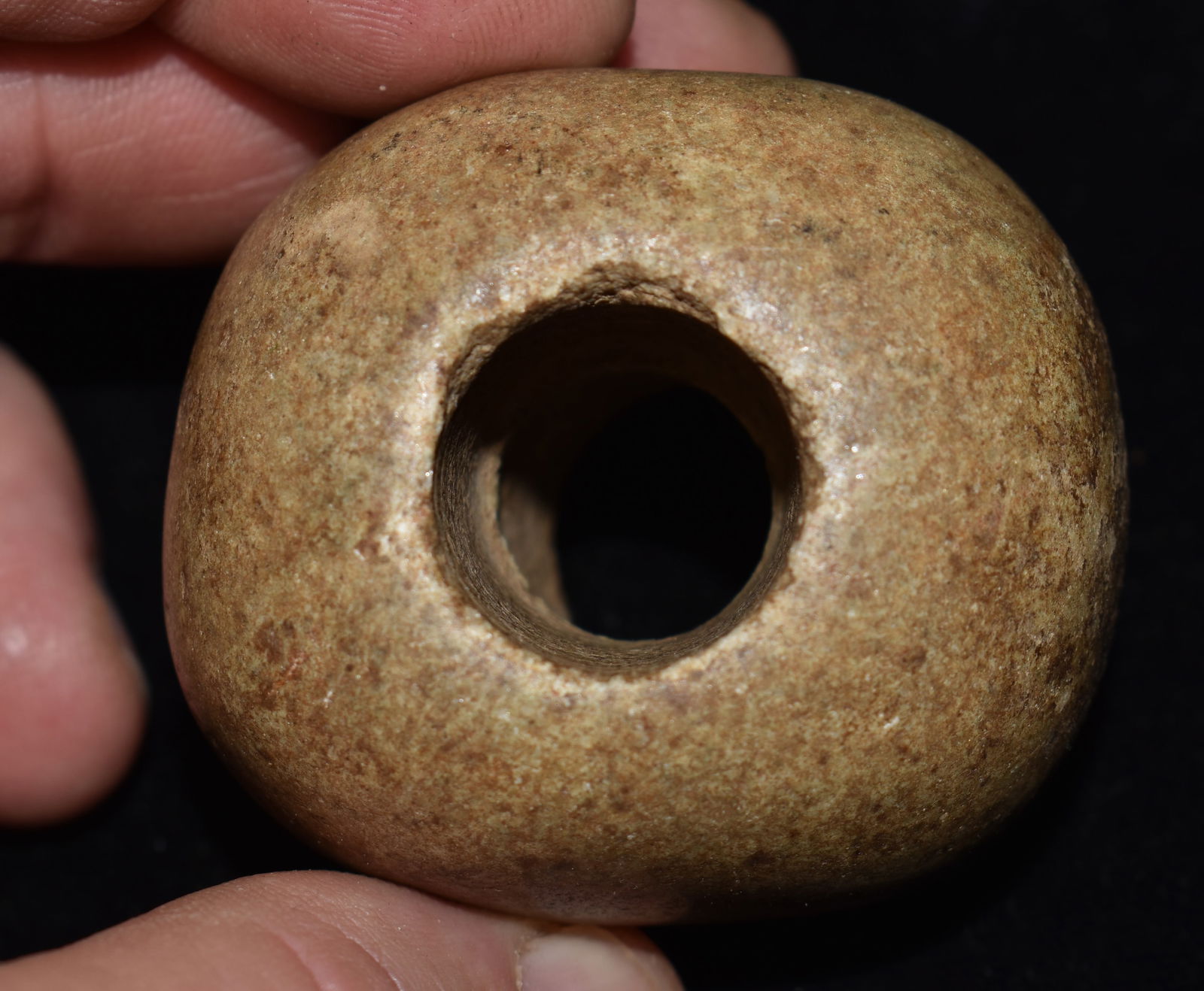 Pre-Columbian Olmec Jadeite Ball Bannerstone 1 7/8" (1 of 7)