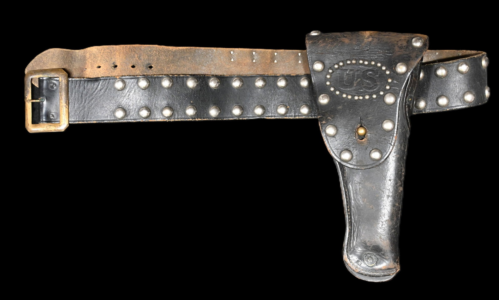 US Military Leather Pistol Holster Late 1800's - Early 1900's.: US Military Leather Pistol Holster Late 1800's - Early 1900's.