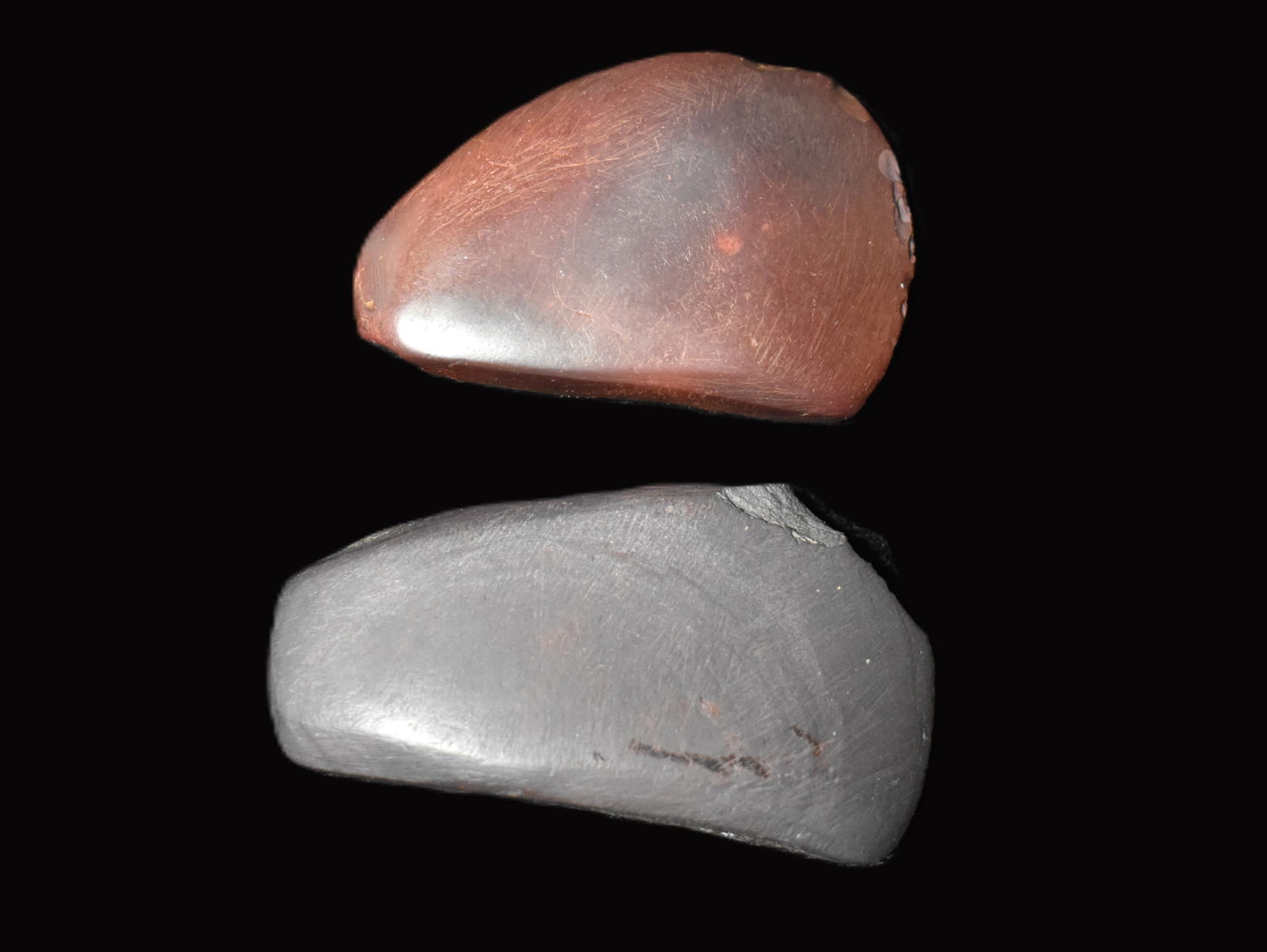 2 Hematite Celts found in Pettis County, Missouri - 2 1/4 to 2 1/2" (1 of 9)
