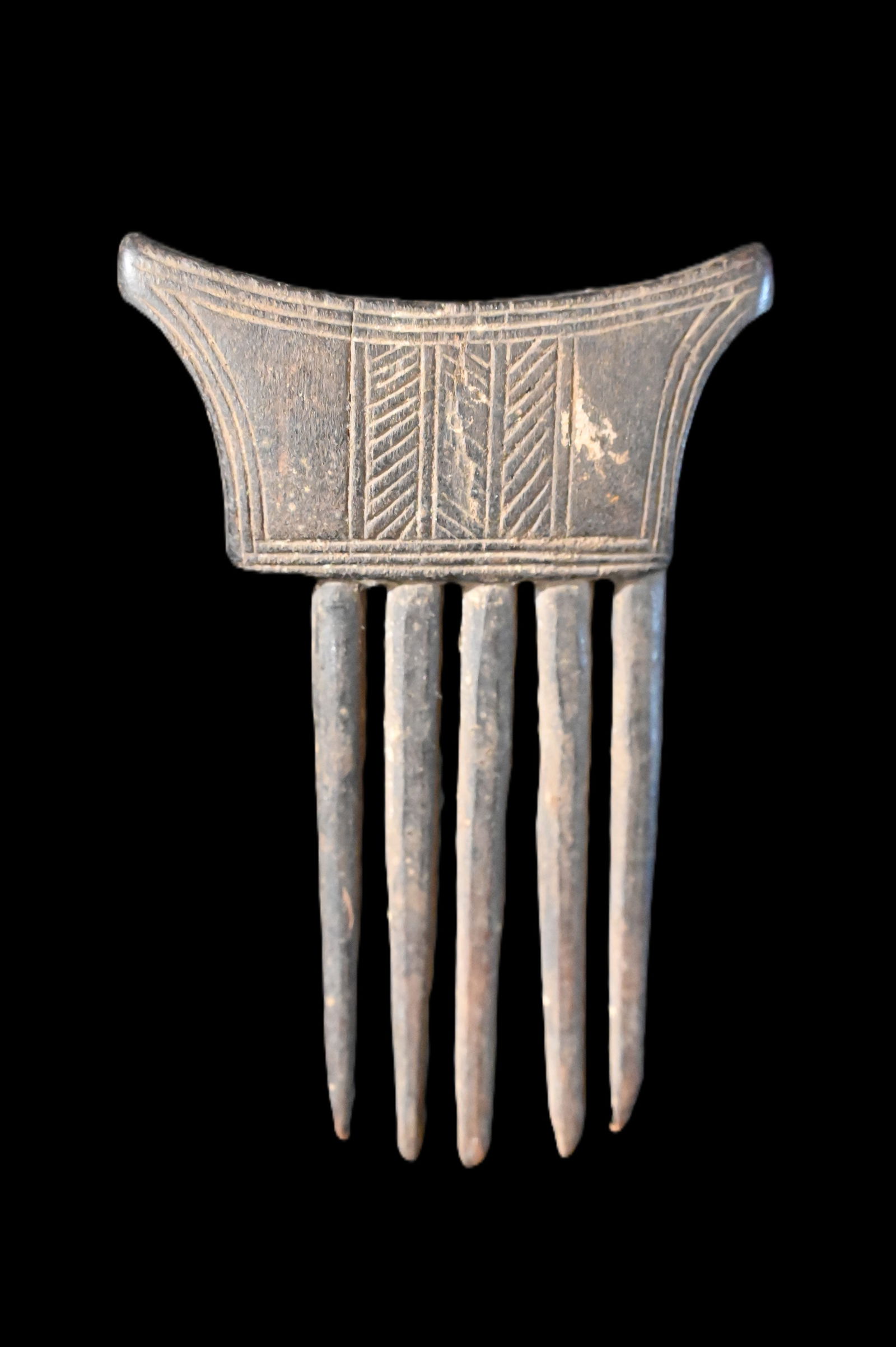 Vintage African Hand Carved Wood Hair Comb (1 of 6)