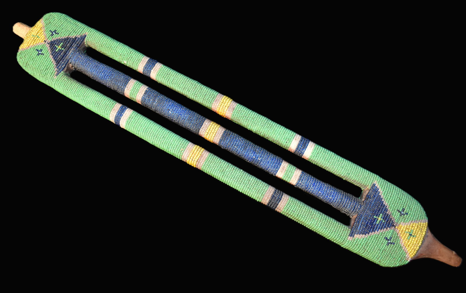 18" Beaded Native American Sioux Stem for a Pipe Bowl (1 of 7)