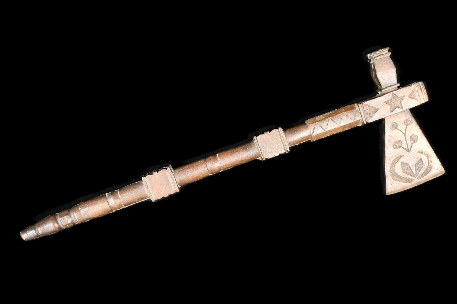 18 1/2" Western Great Lakes Cast Copper Pipe Emulating a Catlinite Pipe "not drilled". (1 of 10)