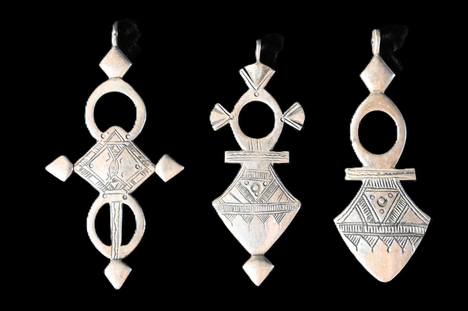 3 Tuareg Silver Cross Pendants (1 of 6)