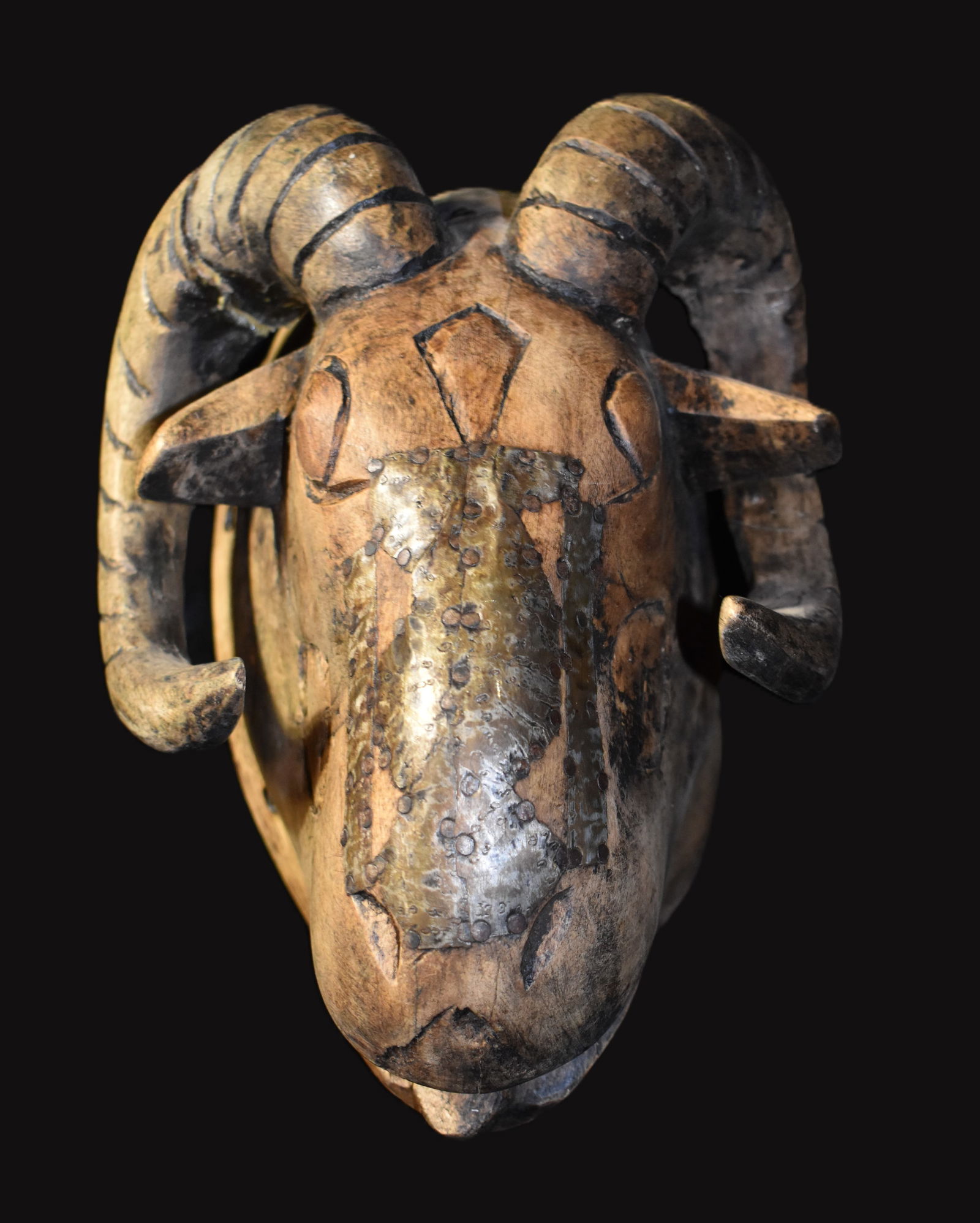 Tribal African Mask Baule Tribe Ram Head Mask or Helmet - 19th to Early 20th Century (1 of 9)