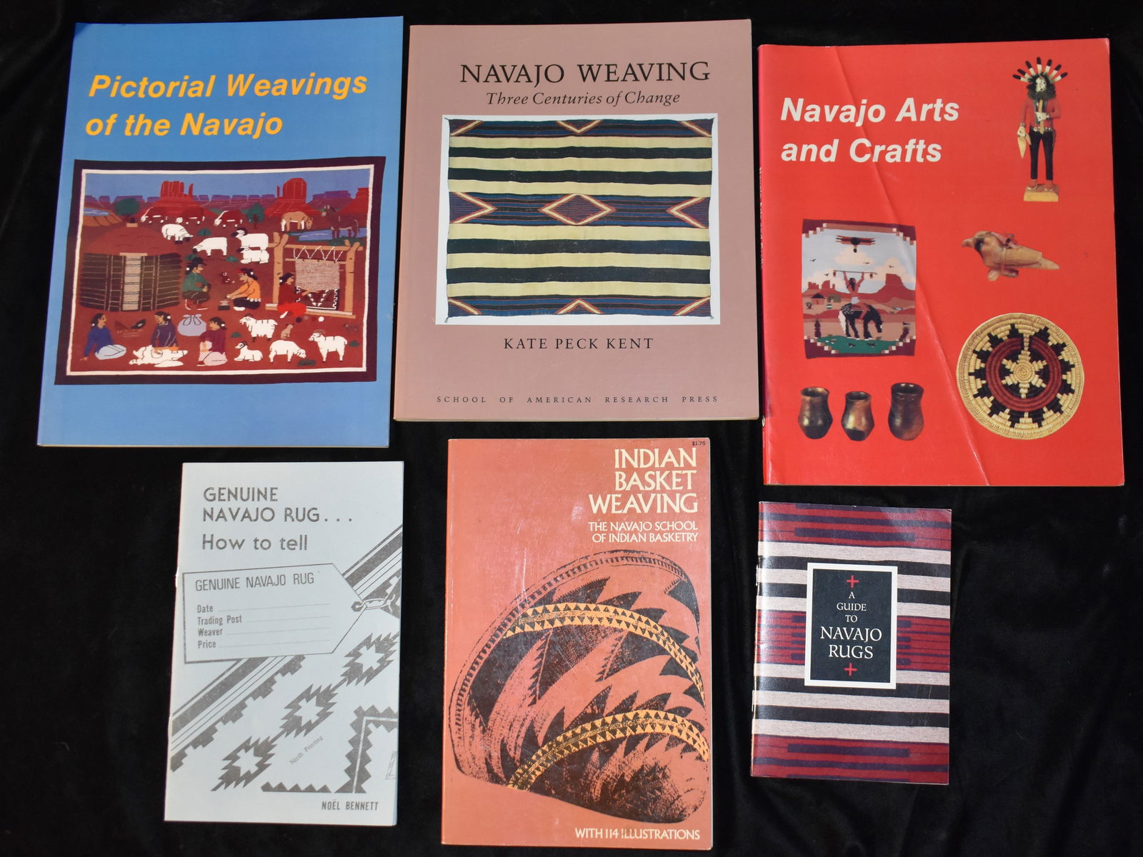 6 Books About the Navajo Indians - Arts & Crafts, Basket Weaving, Pictoral Rug Weaving (1 of 3)
