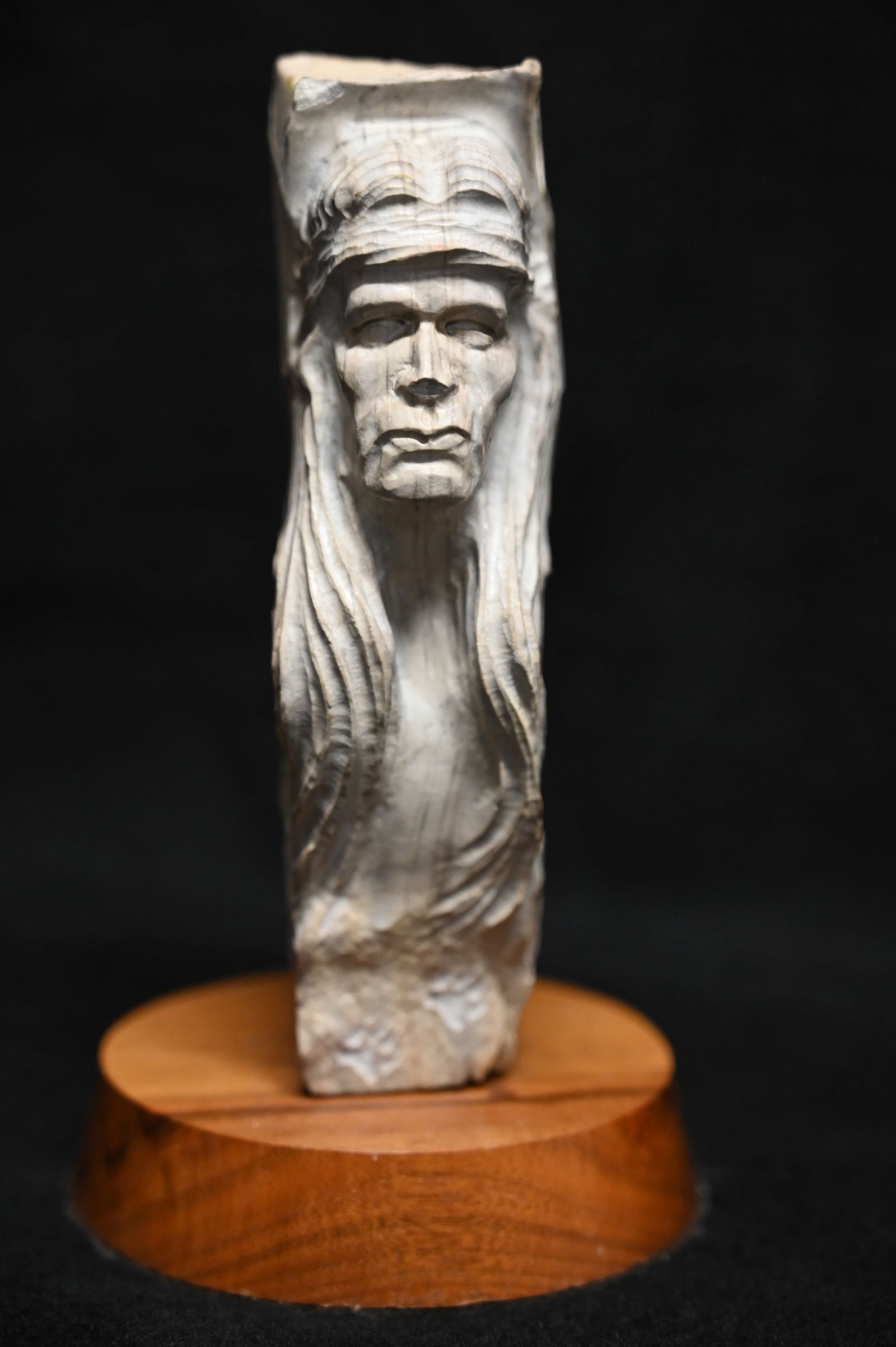 7" Stone Native American Indian Statue by Leone Kridelbaugh. (1 of 5)