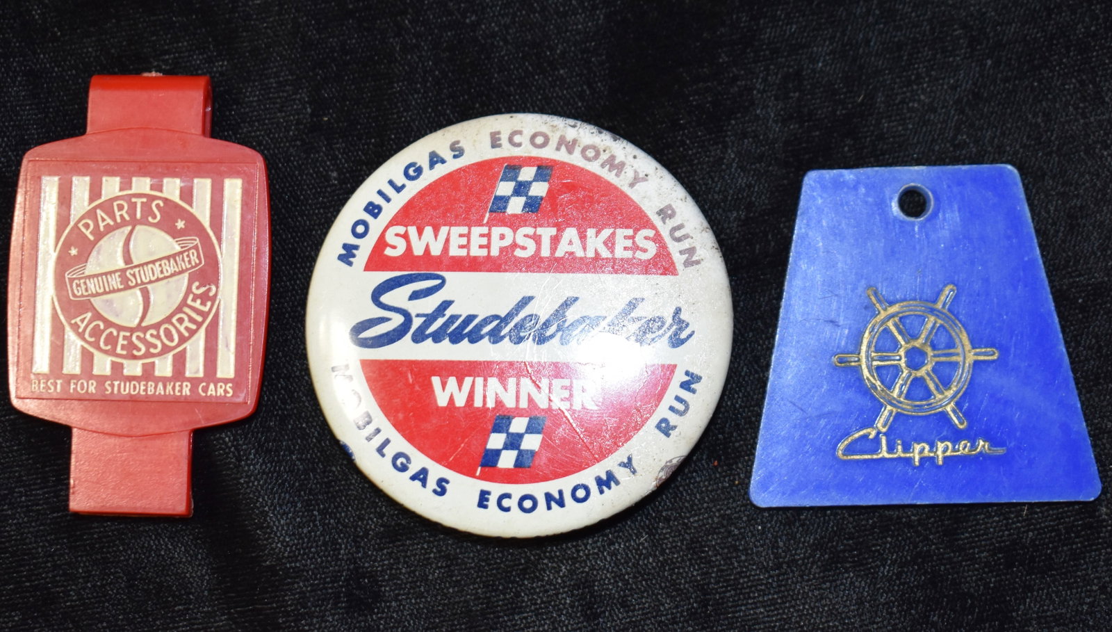 1950's Mobilgas Economy Run Sweepstakes Winner - + 2 Other Studebaker Collector Items: 1950's Mobilgas Economy Run Sweepstakes Winner - + 2 Other Studebaker Collector Items. The Mobilgas Economy Run Sweepstakes Winner pin was made in the 1950s. These pins were given as prizes during the