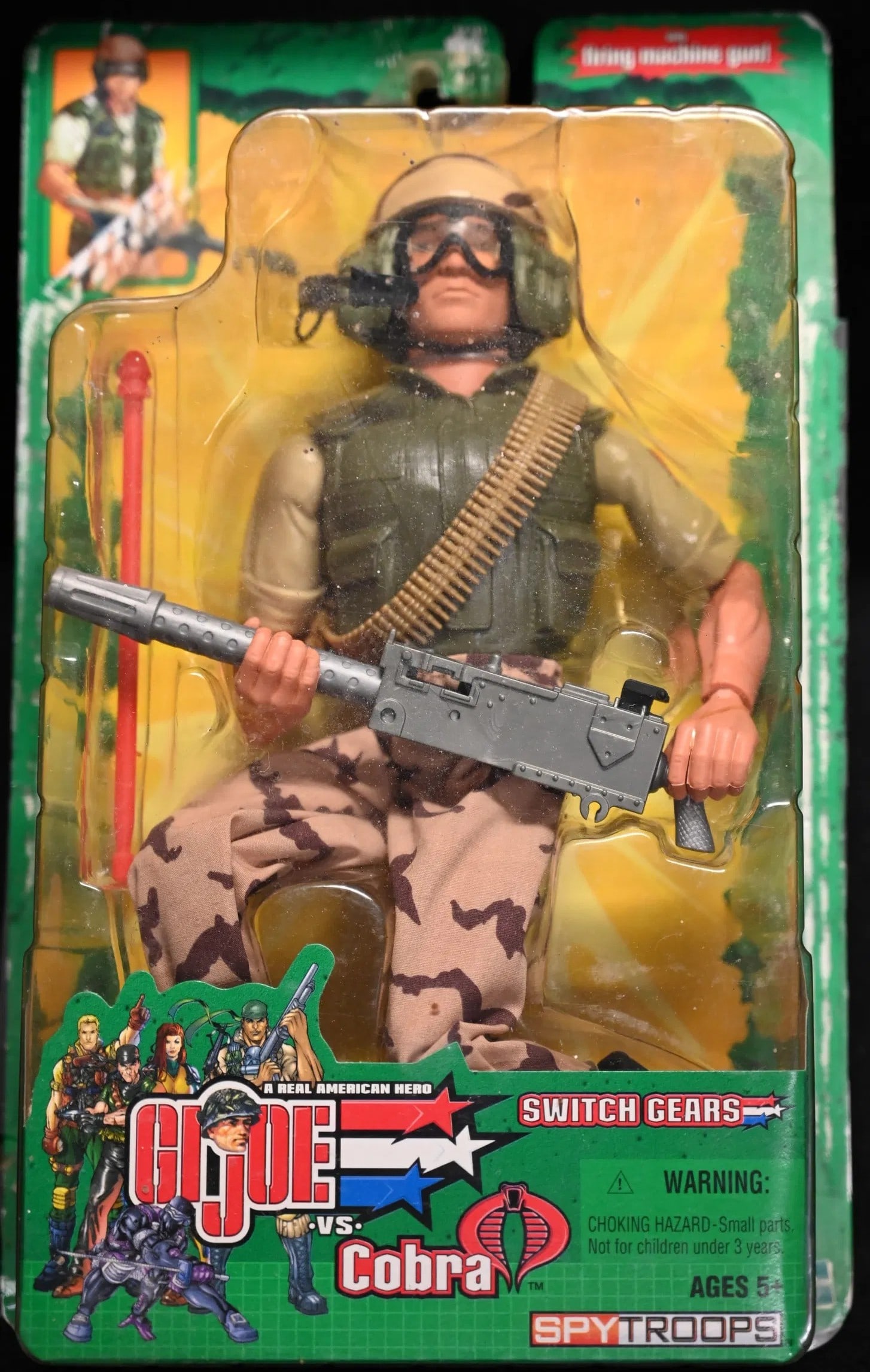 G.I. Joe vs Cobra Switch Gears Hasbro 2003 12" Action Figure.  The glue has separated from the (1 of 3)