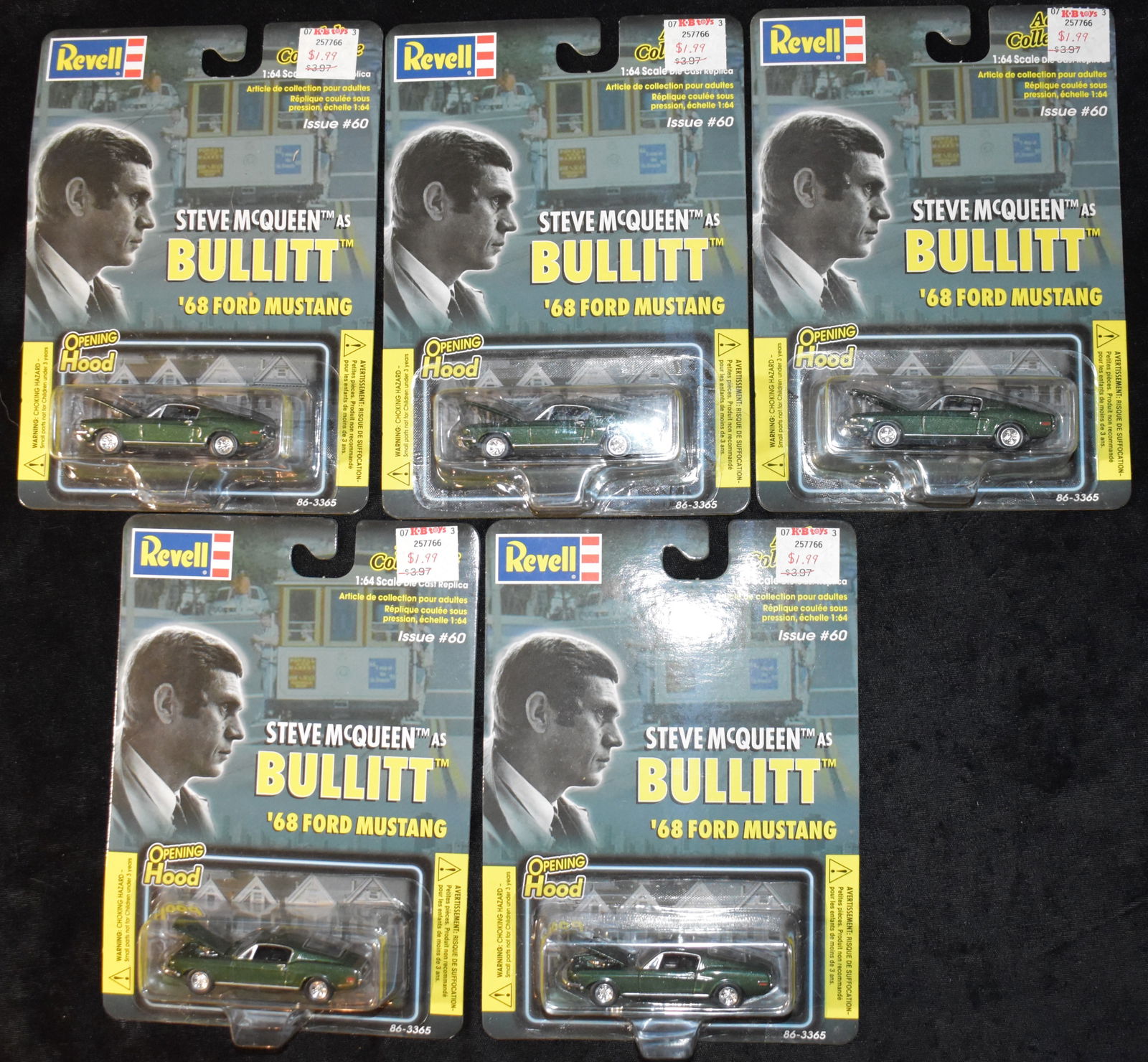 FIVE 2000 REVELL STEVE Mcqueen BULLITT '68 FORD MUSTANG (1 of 4)