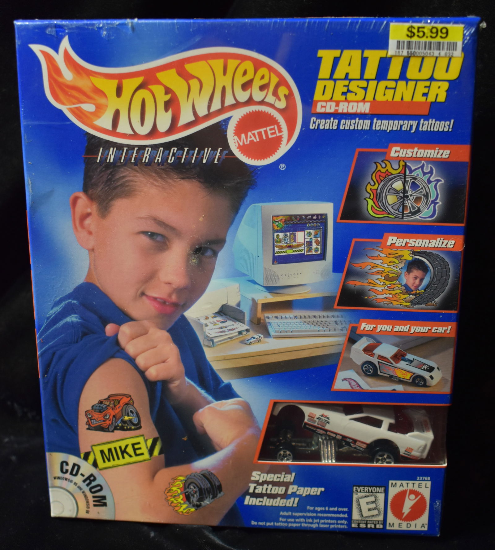 Vintage 1999 Mattel Hot Wheels 23768 TATTOO DESIGNER NIB (1 of 4)