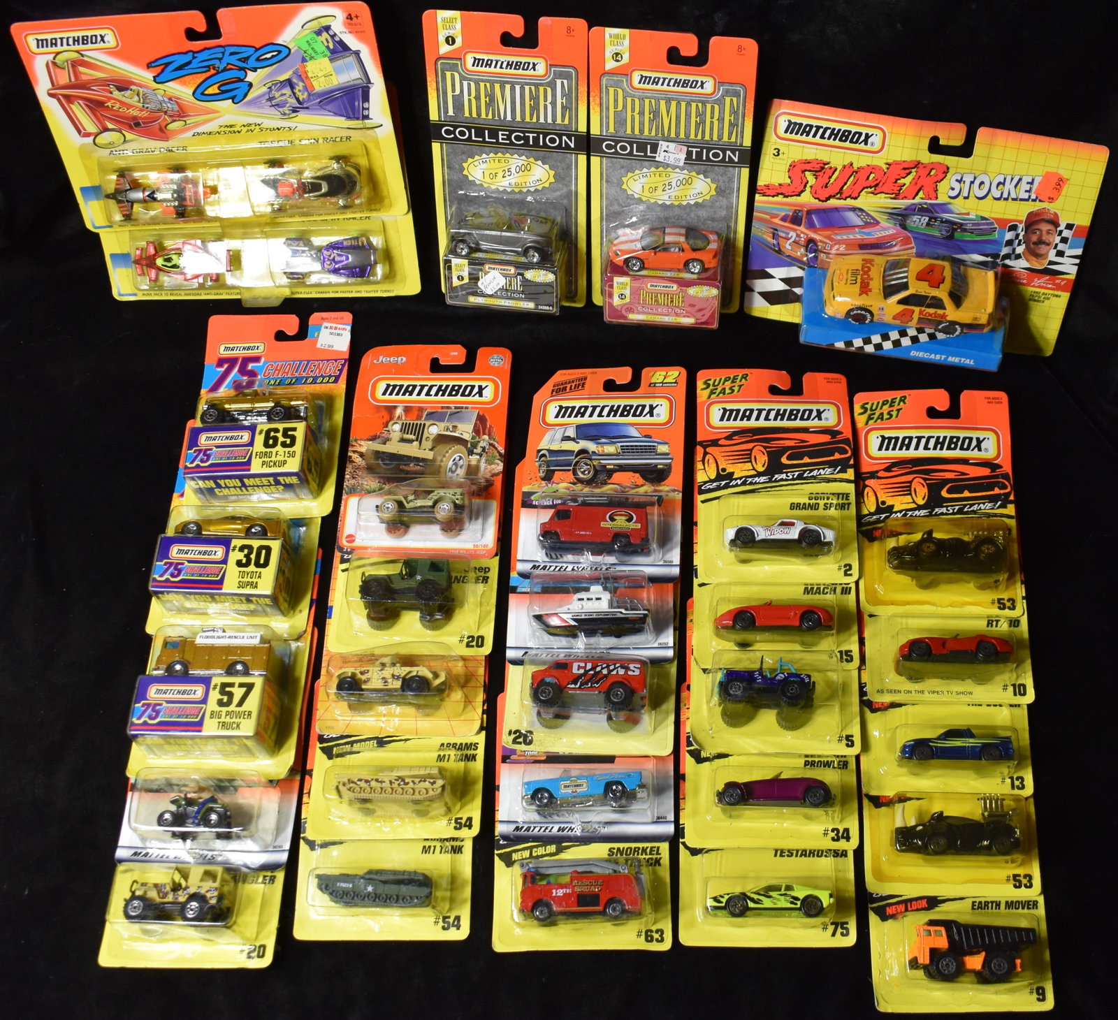 32 Vintage Matchbox Diecast Cars - 31 1:64 & 1 1:32 Scale: 32 Vintage Matchbox Diecast Cars - 31 1:64 & 1 1:32 Scale. A mix of years. 1990's in to the early 2000's. New cars in their original packages.