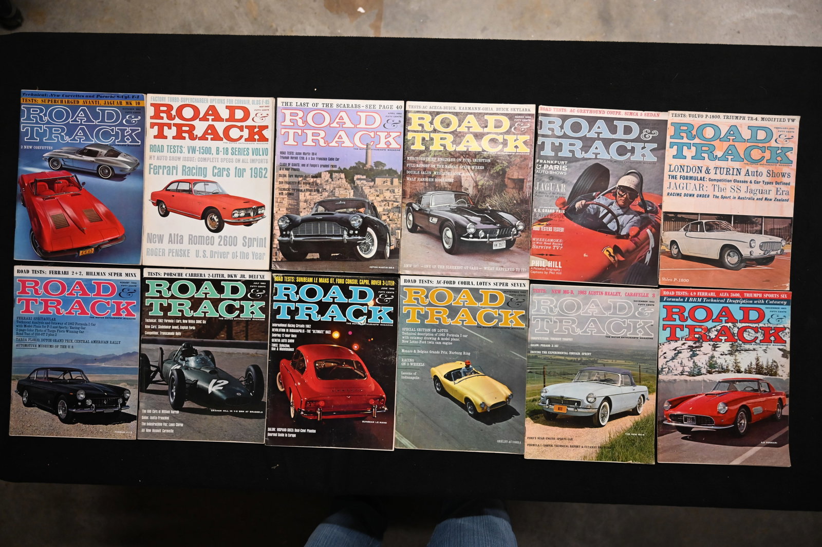 12 Road & Track 1962 Vintage Car Magazines.: 12 Road & Track 1962 Vintage Car Magazines.
